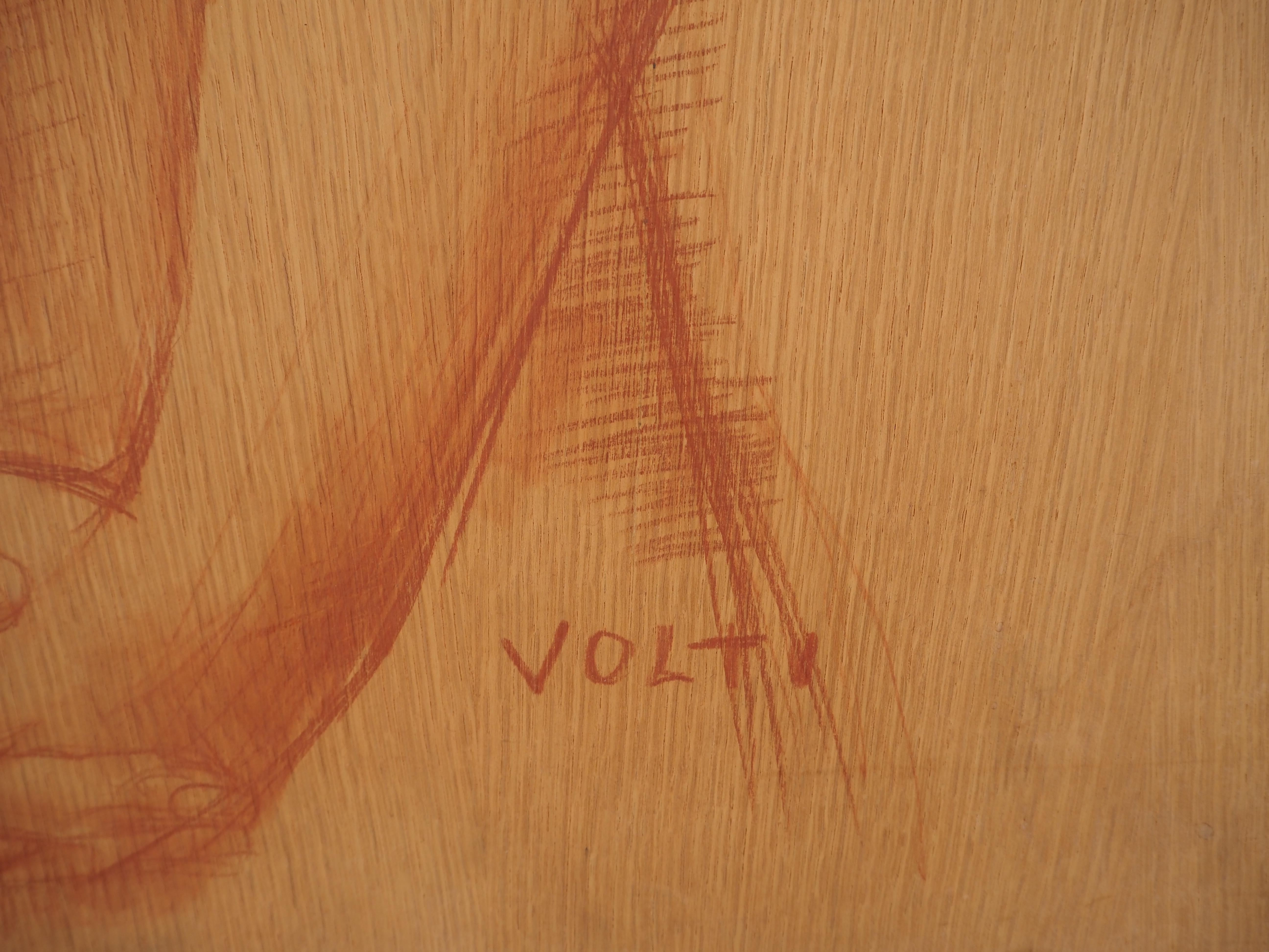 Standender Akt – Original handsigniertes, hohes Gemälde auf Tafel – Art von Antoniucci Volti