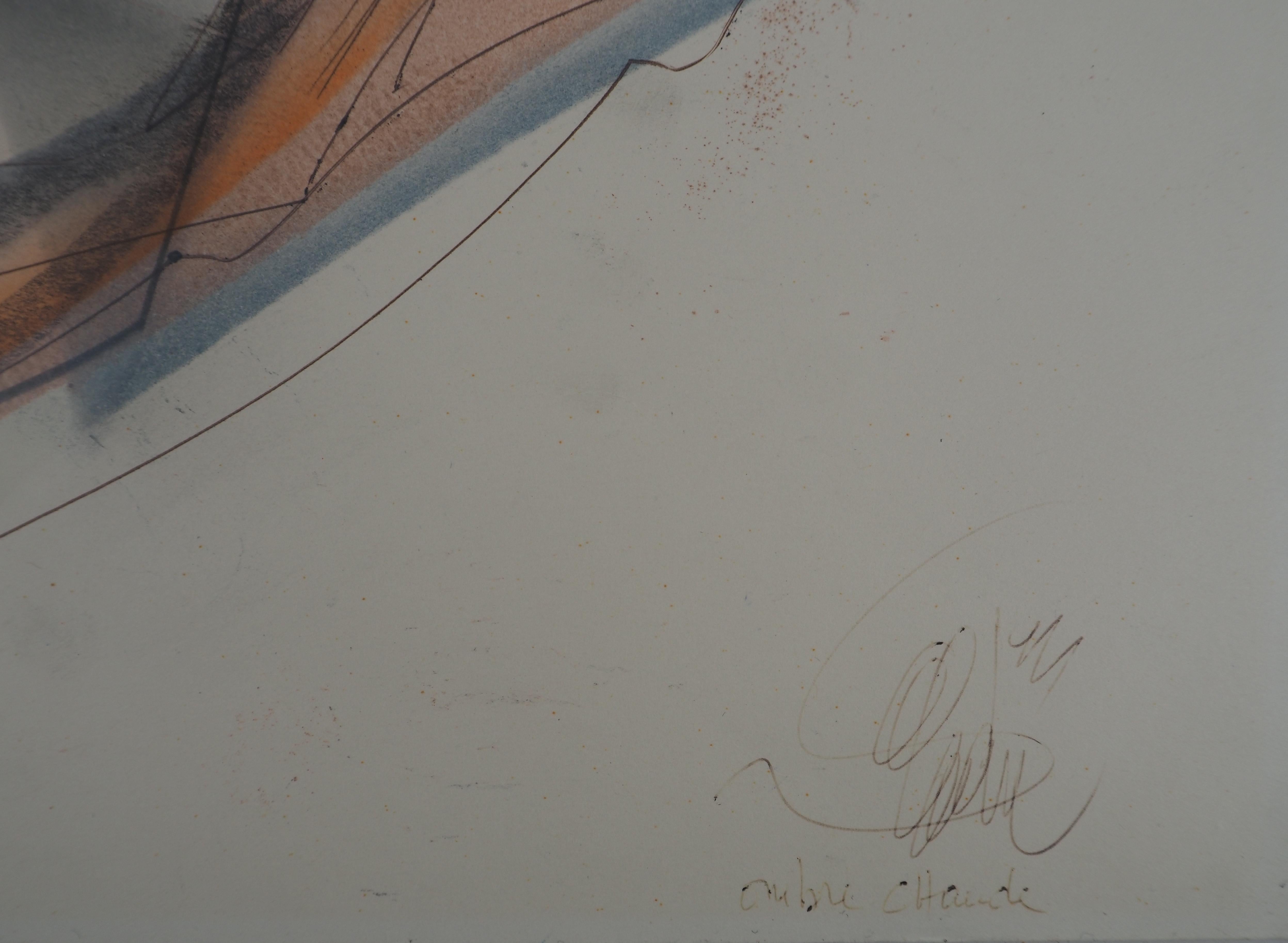 Sombra cálida : Desnudo dormido - Acuarela original, firmada a mano en venta 1