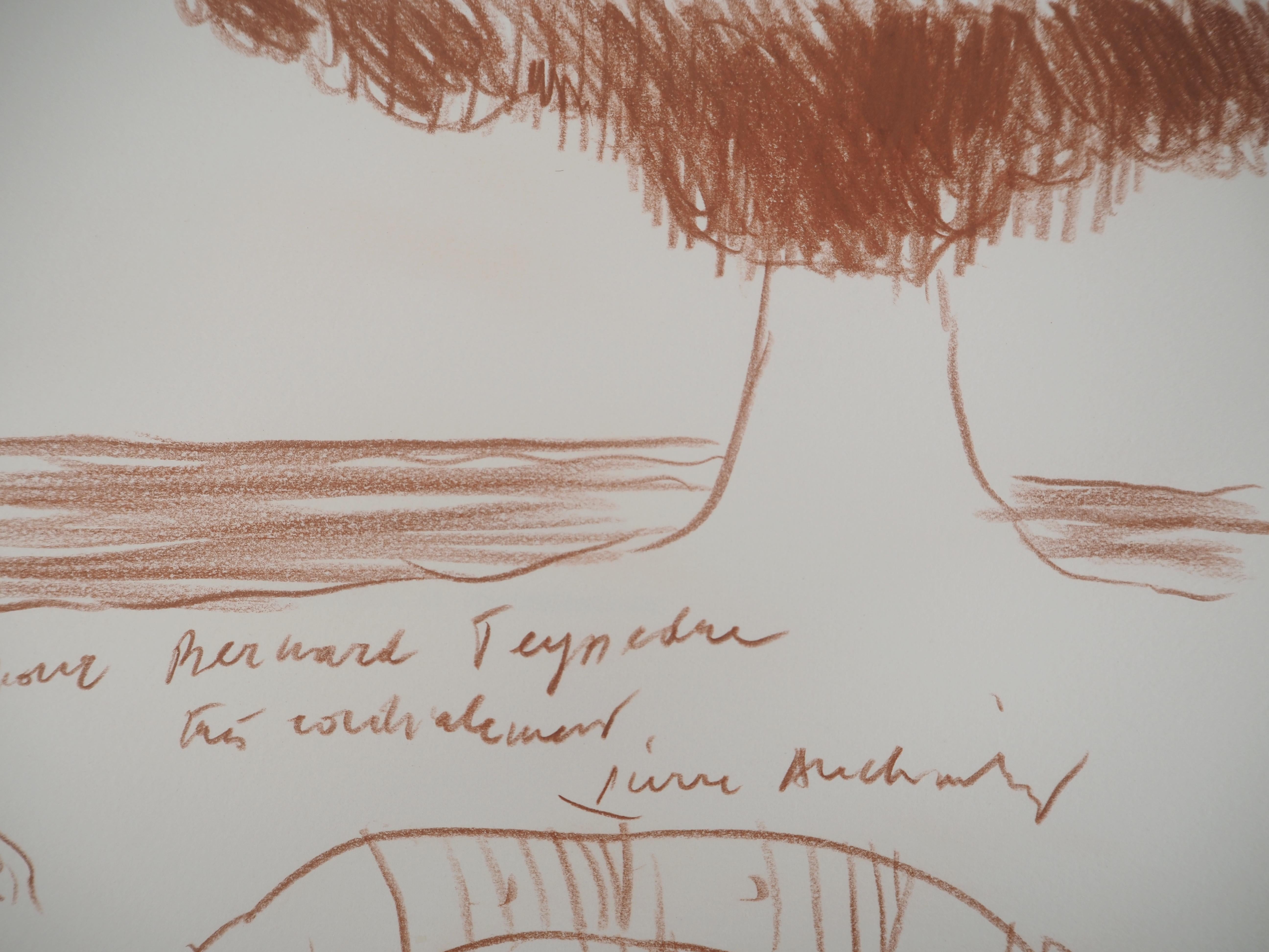 Pierre ALECHINSKY
Amonita y volcán en erupción, 1975

Dibujo original a lápiz rojo sangre
Firmado a lápiz
Fechado el 28 de abril de 1975
Sobre vitela 33 x 25 cm (c. 13 x 10 pulg.)

PROCEDENCIA: Colección de Bernard Teyssèdre, filósofo y escritor