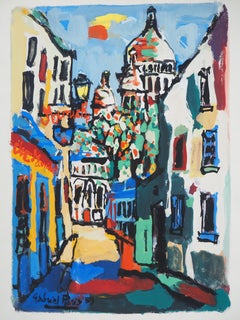 El Sacré-Cœur en Montmartre - Pintura original firmada a mano