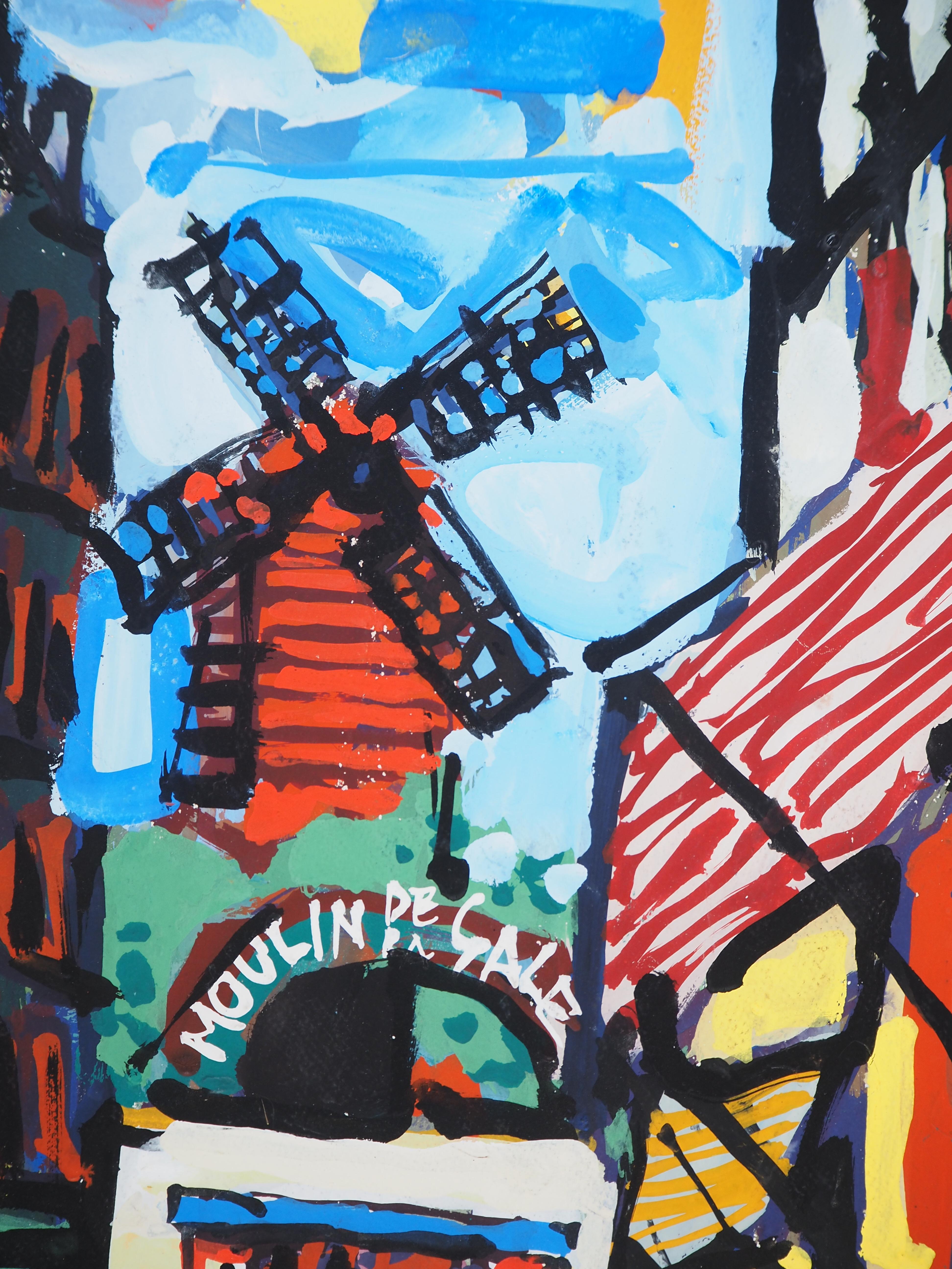 Paris : The Moulin de la Galette in Montmartre - Original Handsigned Painting For Sale 1