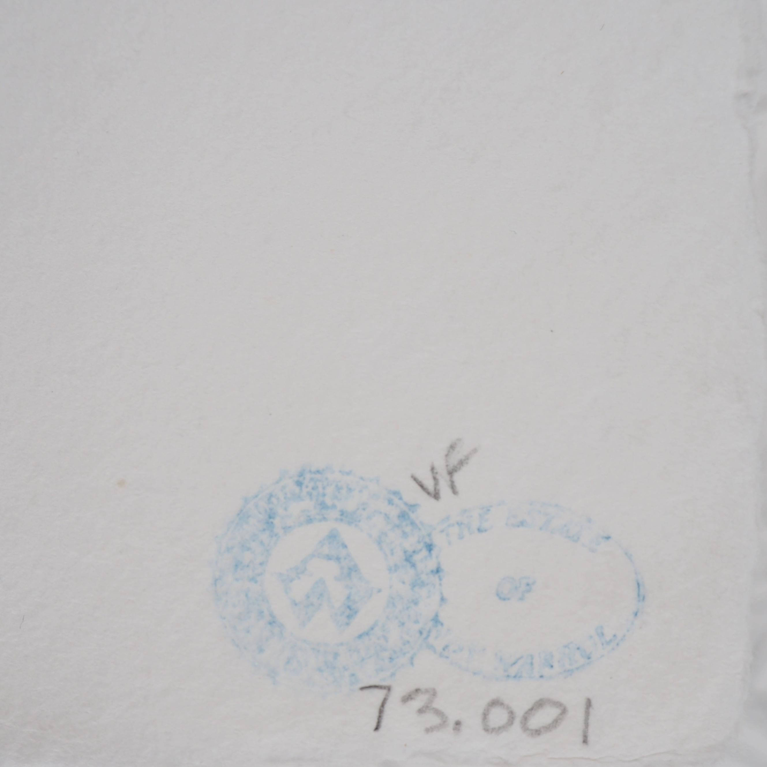 Indio : Bonete de guerra - Dibujo original a lápiz (Warhol Foundation #73.001) - Art de Andy Warhol