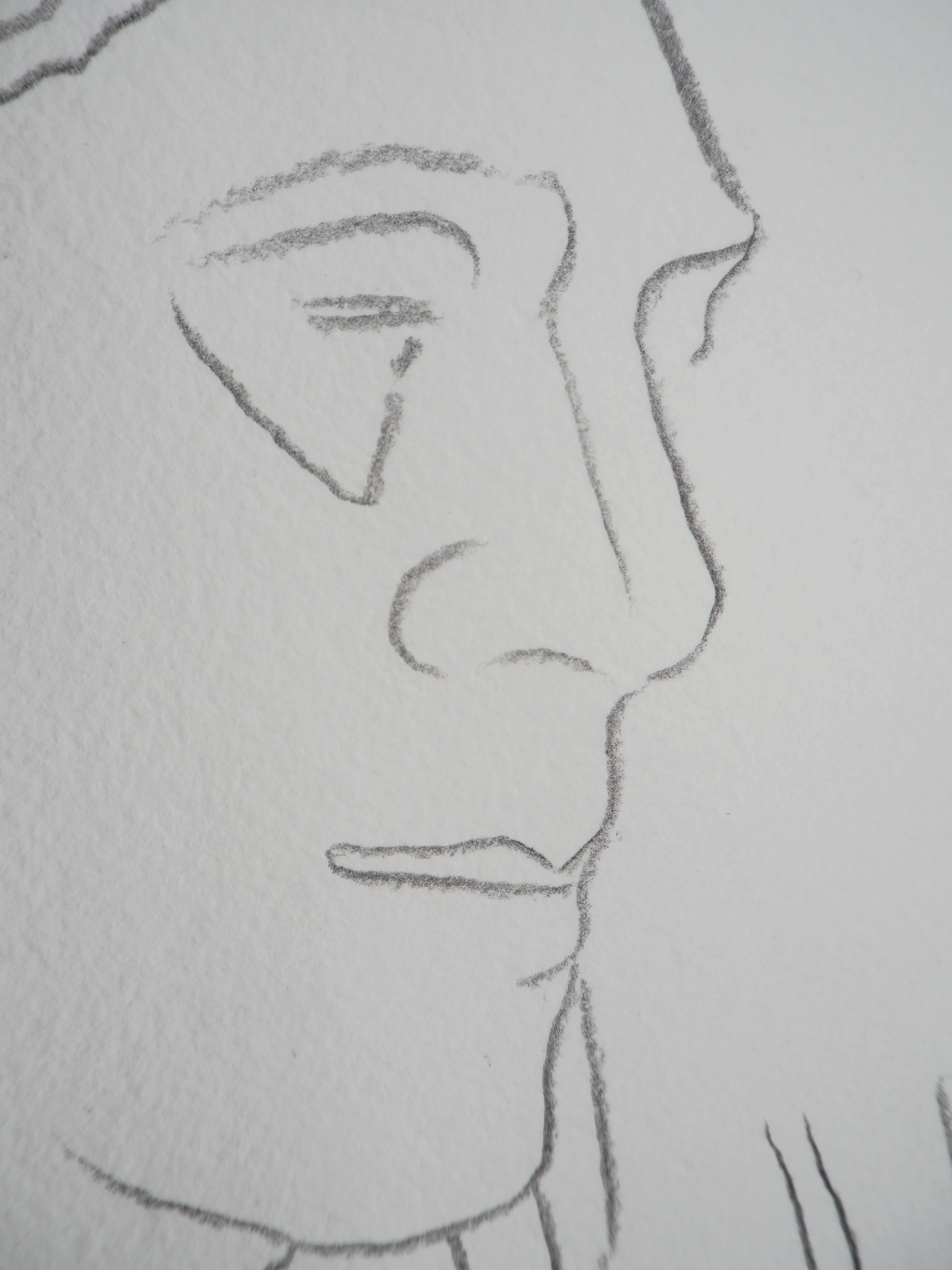 Indio : Bonete de guerra - Dibujo original a lápiz (Warhol Foundation #73.001) en venta 6