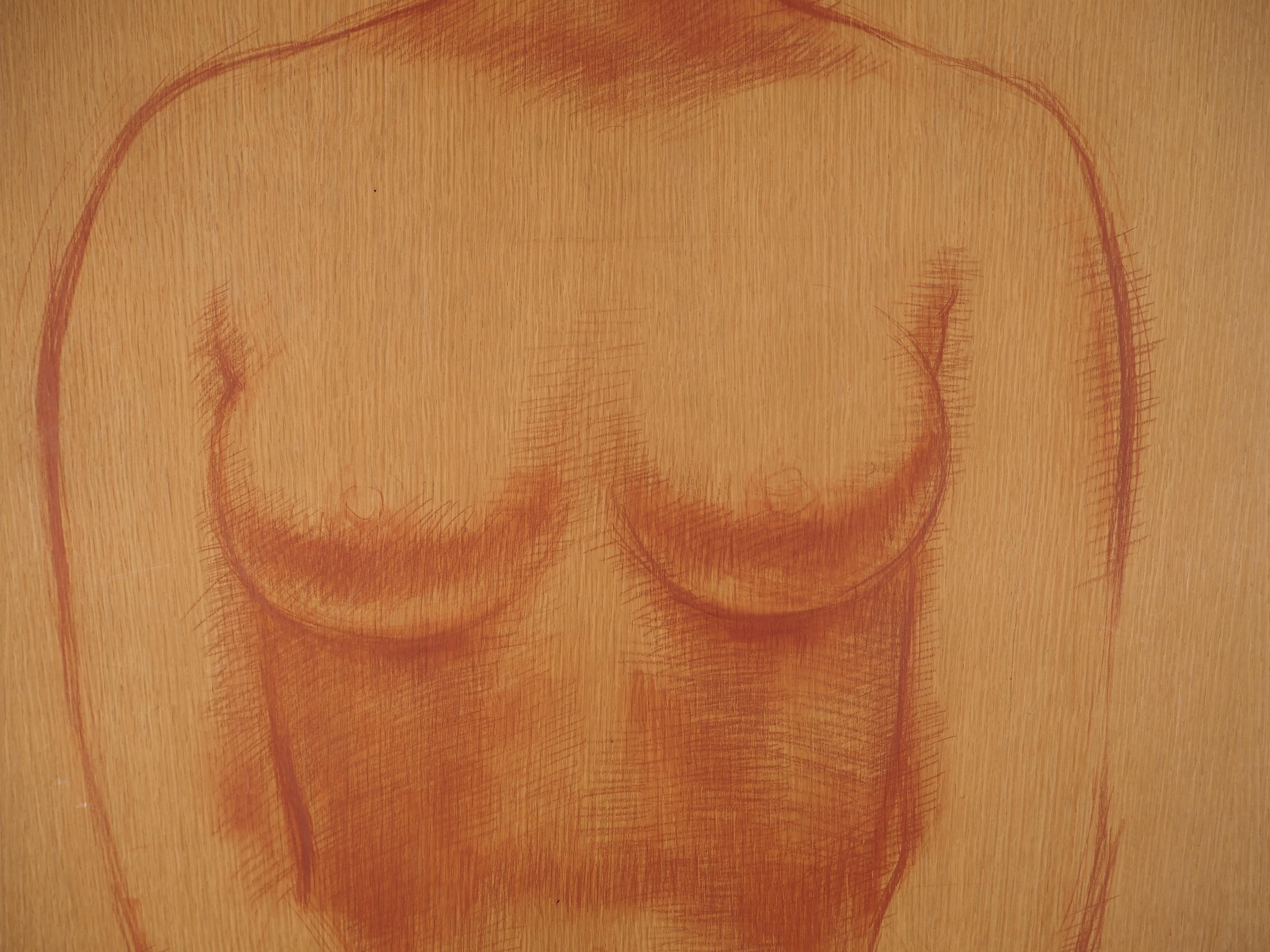 Guillaumette, Nu debout - TALL Original HANDIGNED painting on panel en vente 3