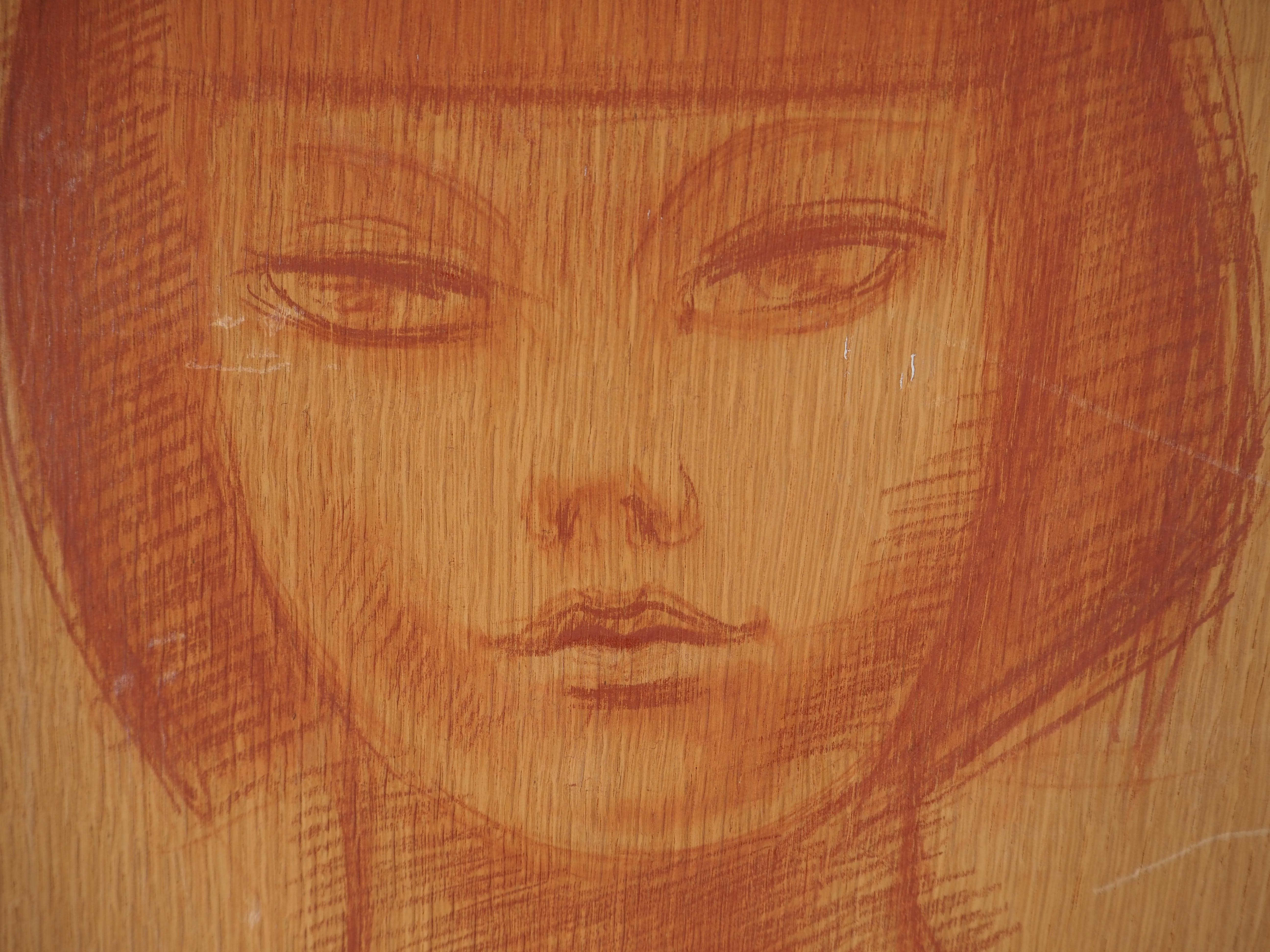 Guillaumette, Nu debout - TALL Original HANDIGNED painting on panel en vente 5