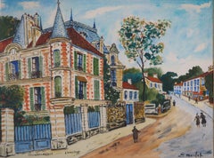 Montmorency : Castillo de JJ Rousseau - Acuarela Original - Firmada