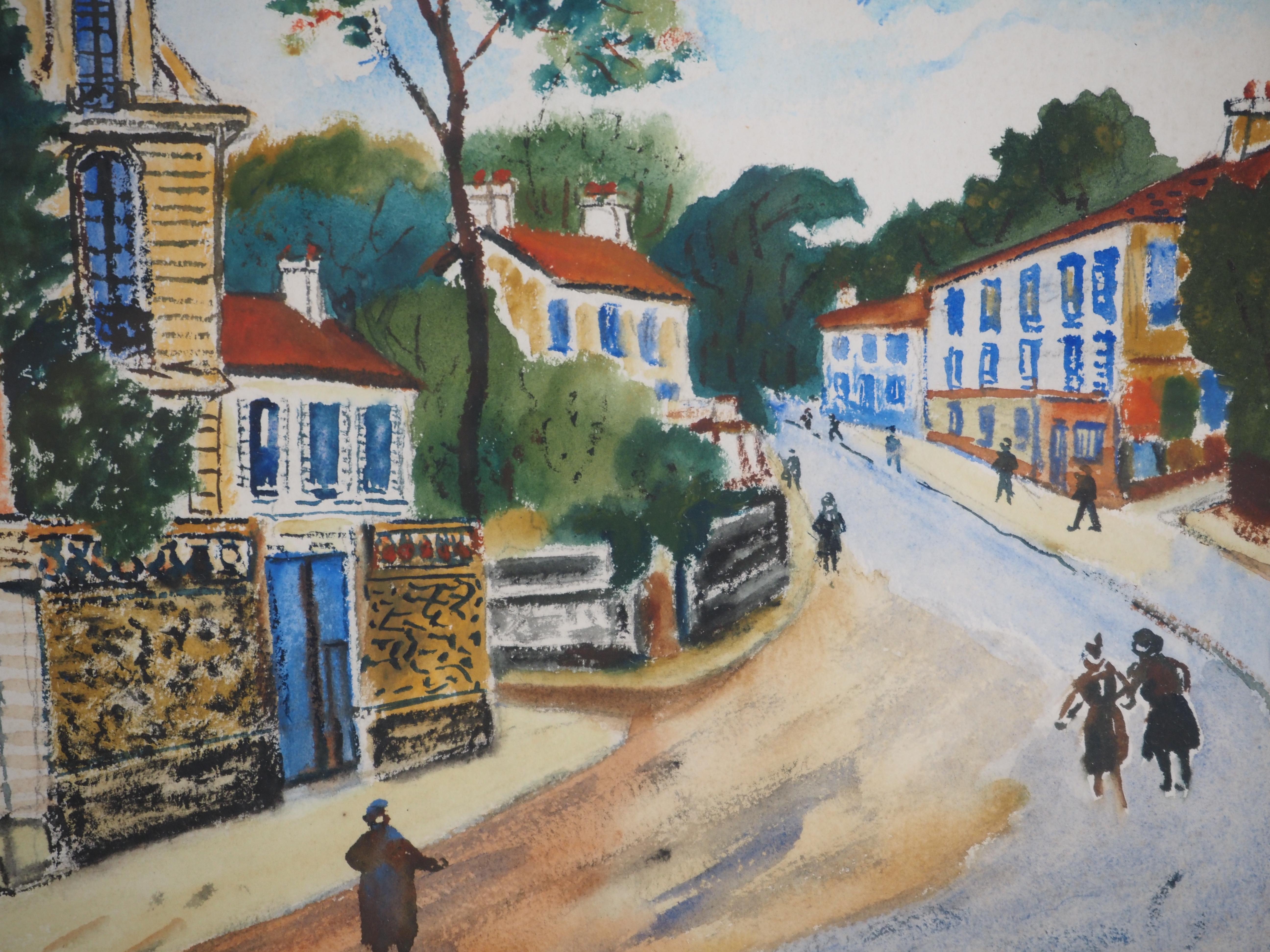 Montmorency : Château de ROUSSEAU - Aquarelle originale - Signée en vente 2