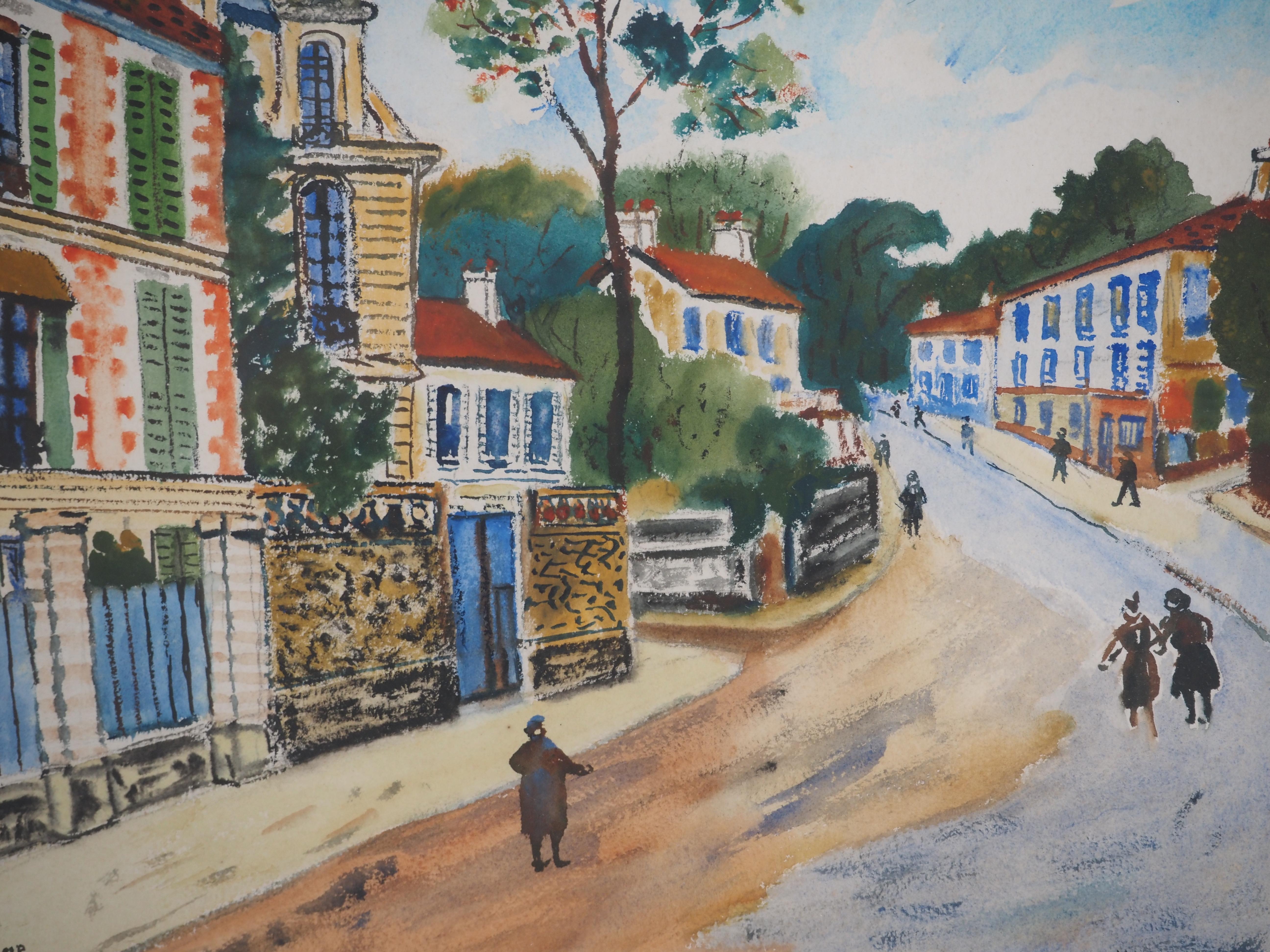 Montmorency : Château de ROUSSEAU - Aquarelle originale - Signée en vente 1