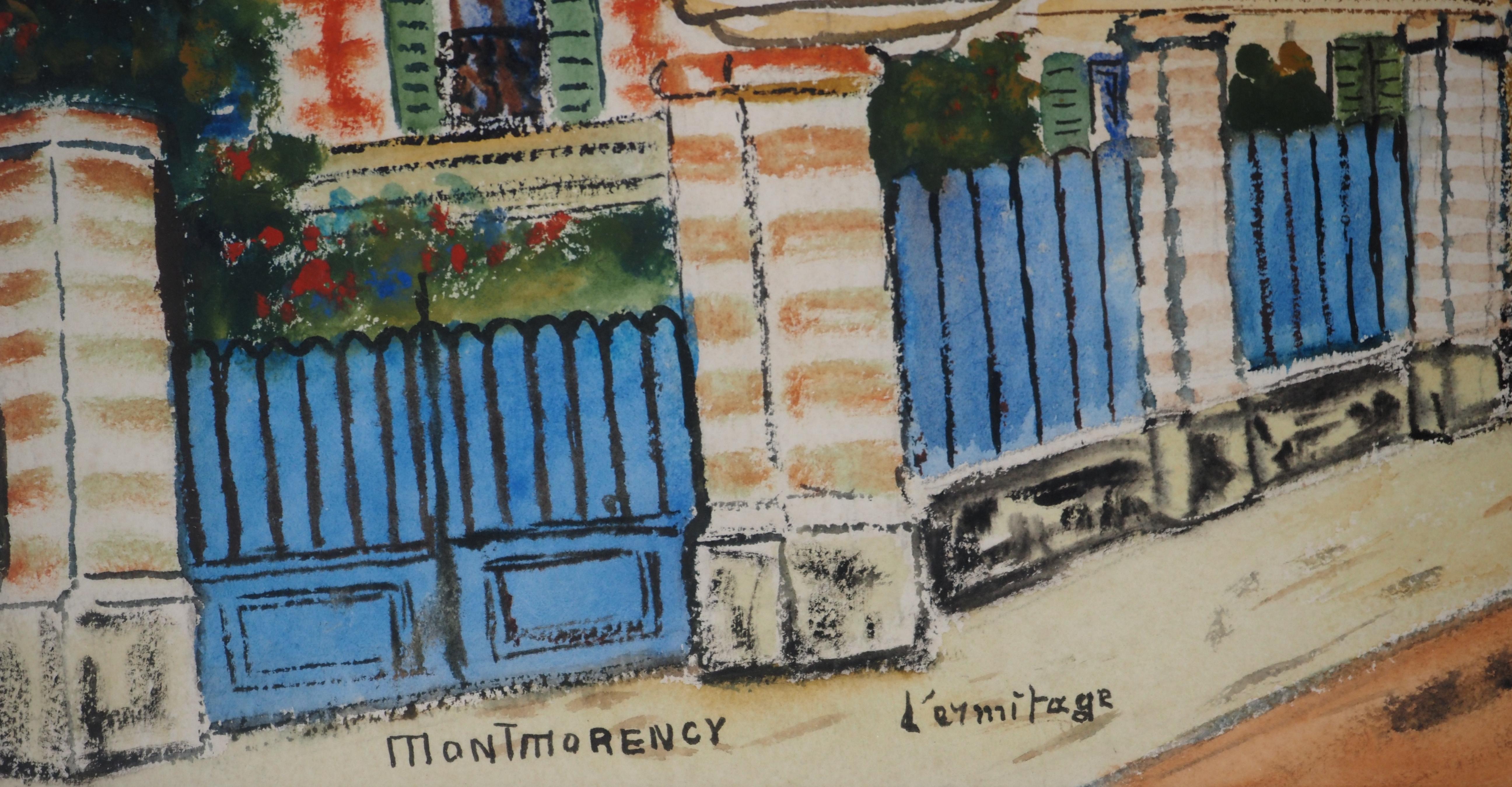 Montmorency : Château de ROUSSEAU - Aquarelle originale - Signée en vente 4