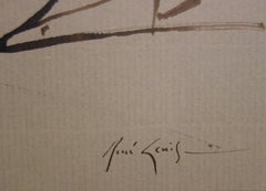 Nu couché - dessin original à l'encre signé