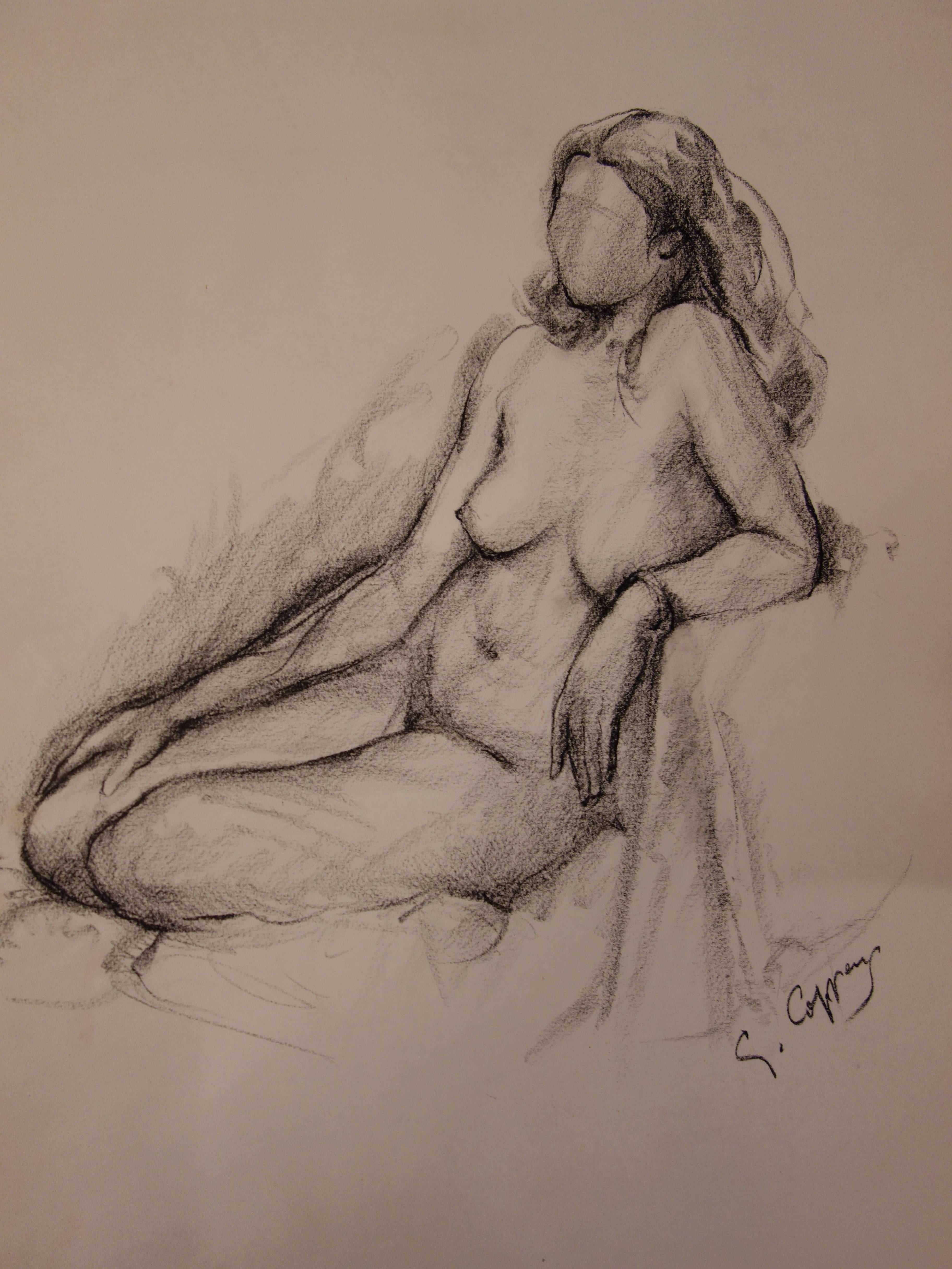 Gaston COPPENS (1909 - 2002)
Nude on a Chair 

Original charcoal drawing
Signed in the bottom right
Stamp of the artist on the back
On drawing paper 52 x 43 cm (c 21 x 17 inch)

Excellent condition

Gaston Coppens studied sculpture in the