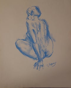 Model Getting Up - Original signed charcoals drawing