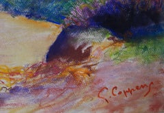 Fall Sunset in the Mountain - Original signed charcoals drawing