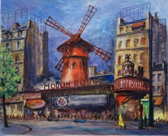Paris : Moulin Rouge of Montmartre - Original watercolor
