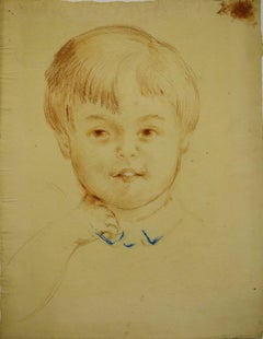Giovane ragazzo che sorride - Disegno originale a carboncino