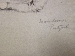 Marie Louise Smoking - Original Signed Charcoals Drawing