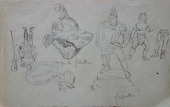 Antique Gladiators - Original Pencil Drawing 