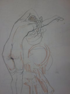 Woman Undressing - Pencil drawing - circa 1914
