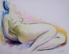 Lying Nude - Original charcoals drawing