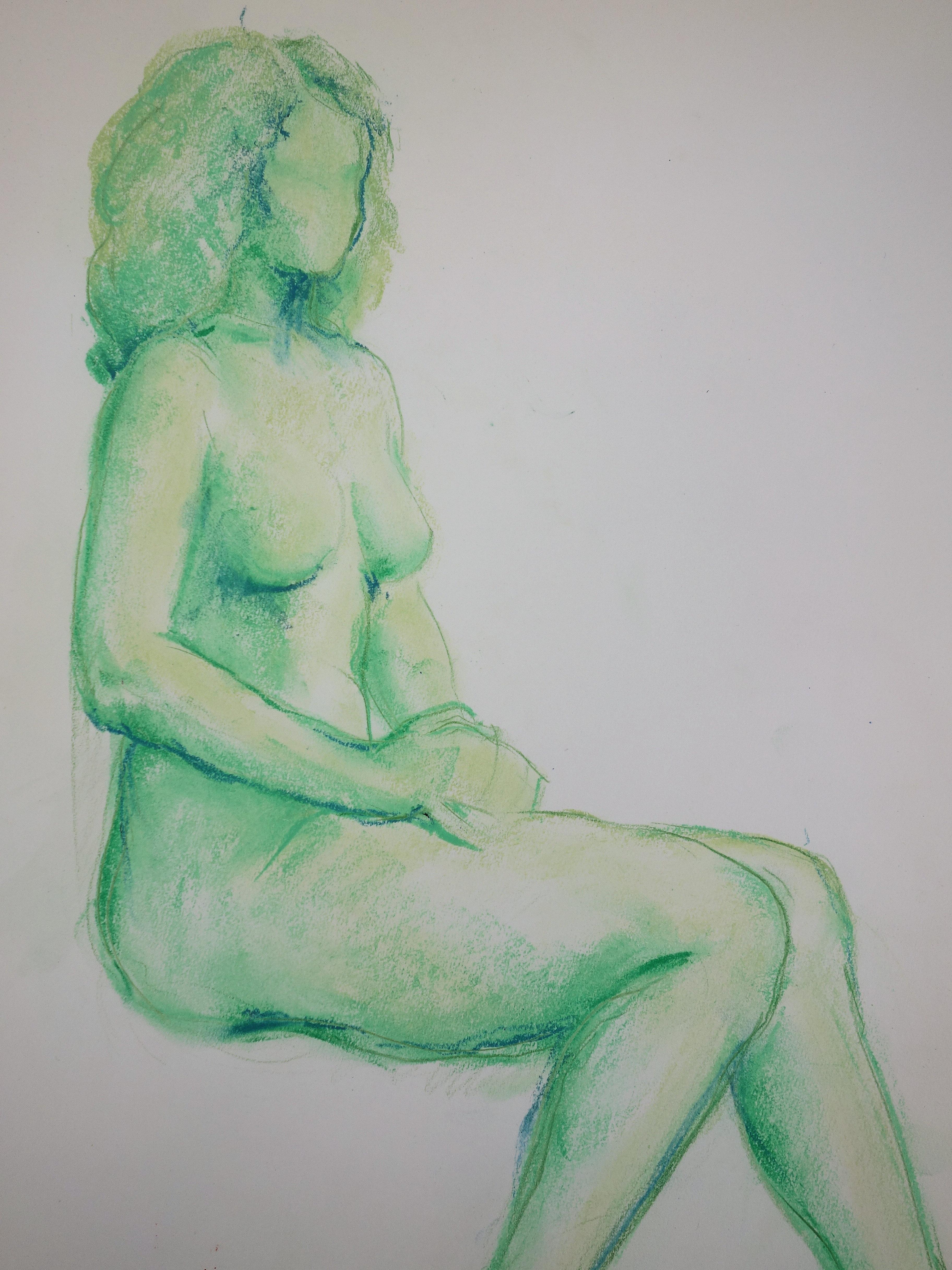 Gaston COPPENS (1909 - 2002)
Nude in Green 

Original charcoal drawing
Bears the stamped signature of the artist
Stamp of the artist studio on the back
On wove paper 41 x 32 cm (c. 16 x 13 inch)

Excellent condition

Gaston Coppens studied sculpture