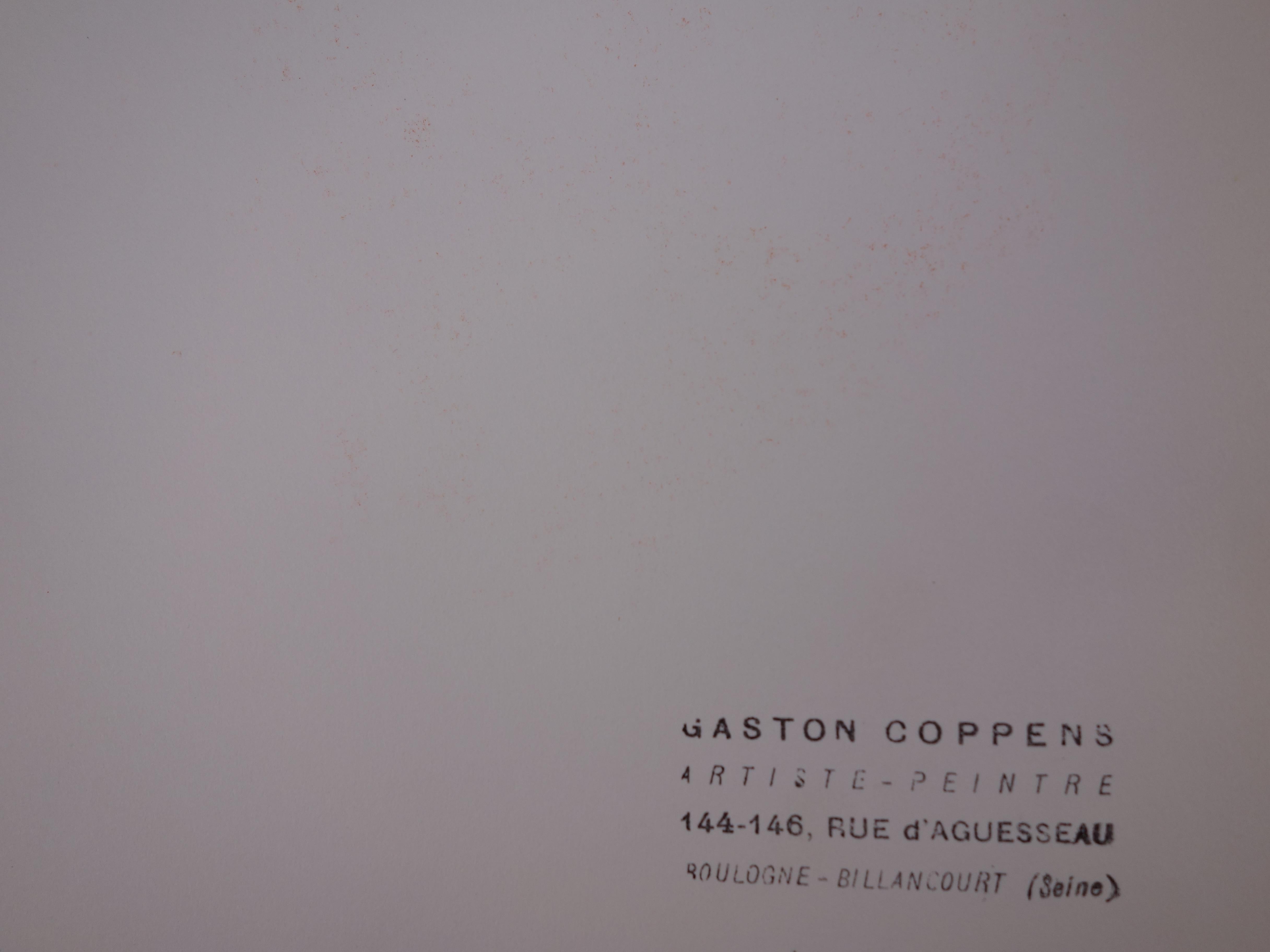 Gaston COPPENS (1909 - 2002)
Nu en vert 

Dessin original au fusain
Porte la signature estampillée de l'artiste
Cachet de l'atelier de l'artiste au dos
Sur papier vélin 41 x 32 cm (environ 16 x 13 pouces)

Excellent état

Gaston Coppens a étudié la