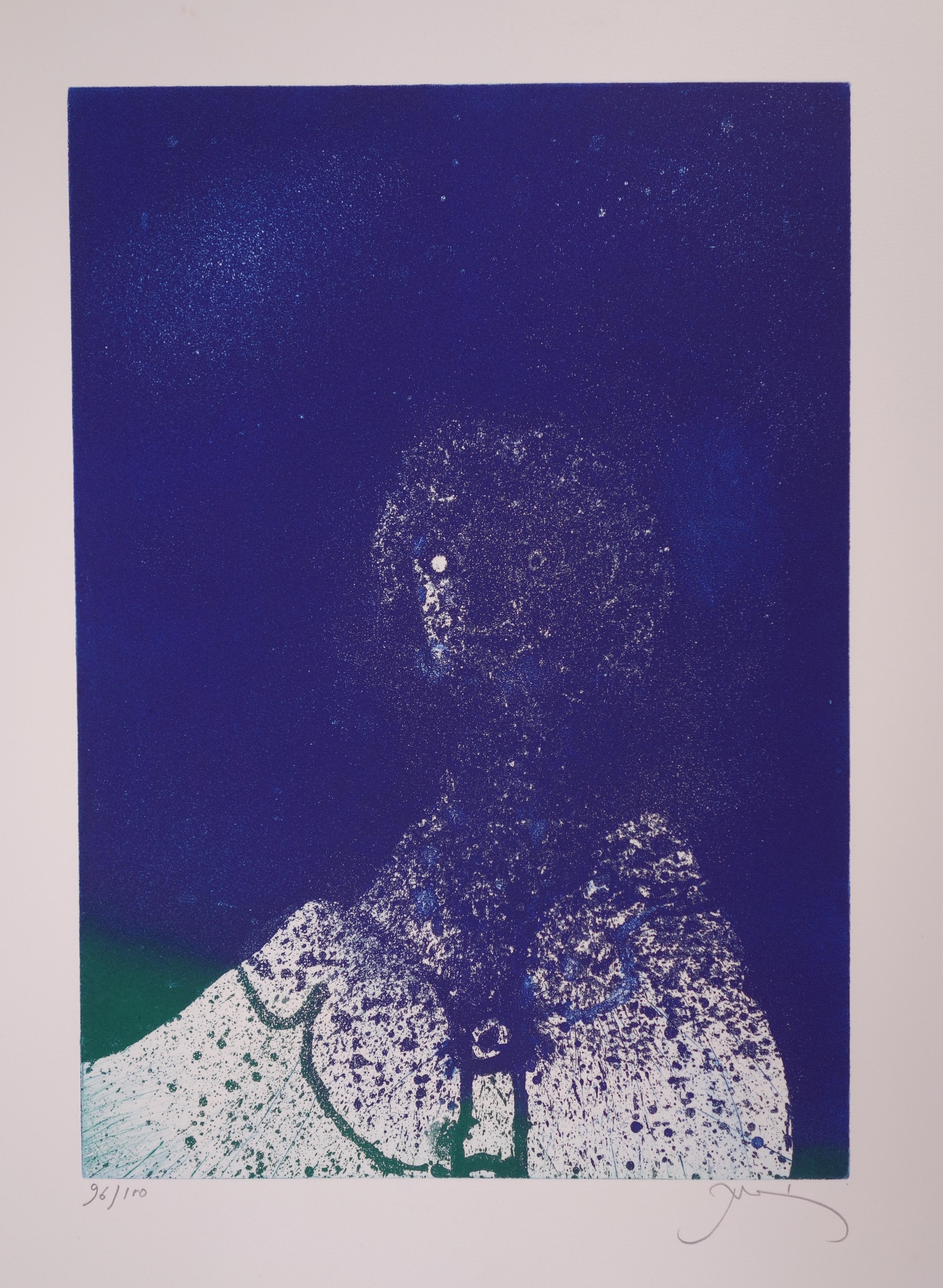 Interstellar Portrait - Original handsigned etching - 100 ex - Modern Print by Mario PRASSINOS