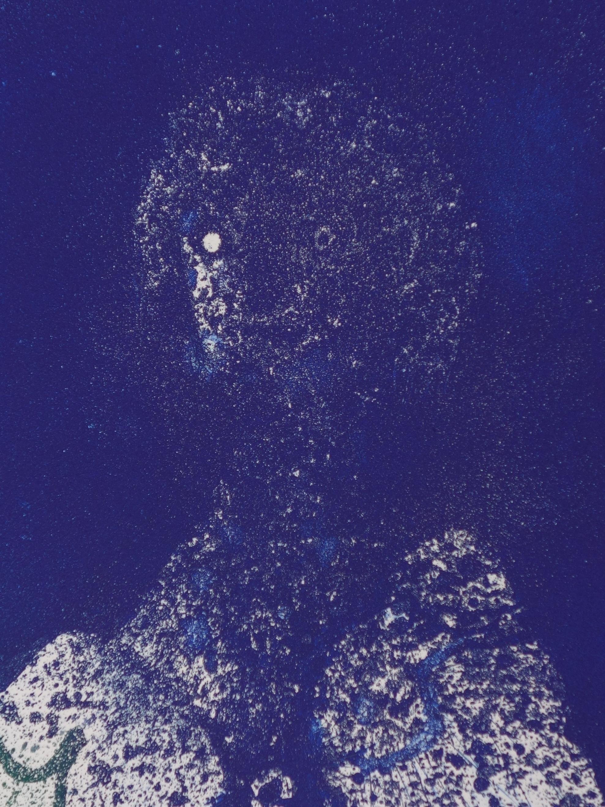 Interstellar Portrait - Original handsigned etching - 100 ex - Modern Print by Mario PRASSINOS