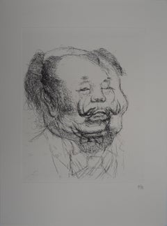 Caricature of Salvador Dali as Mao - Handsigned etching, 1971