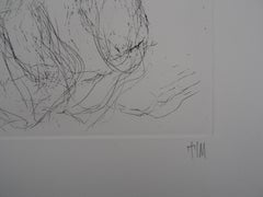 Caricature of Salvador Dali as Fidel Castro - Handsigned etching, 1971