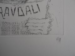 Caricature of Salvador Dali as a Soviet leader - Handsigned etching, 1971