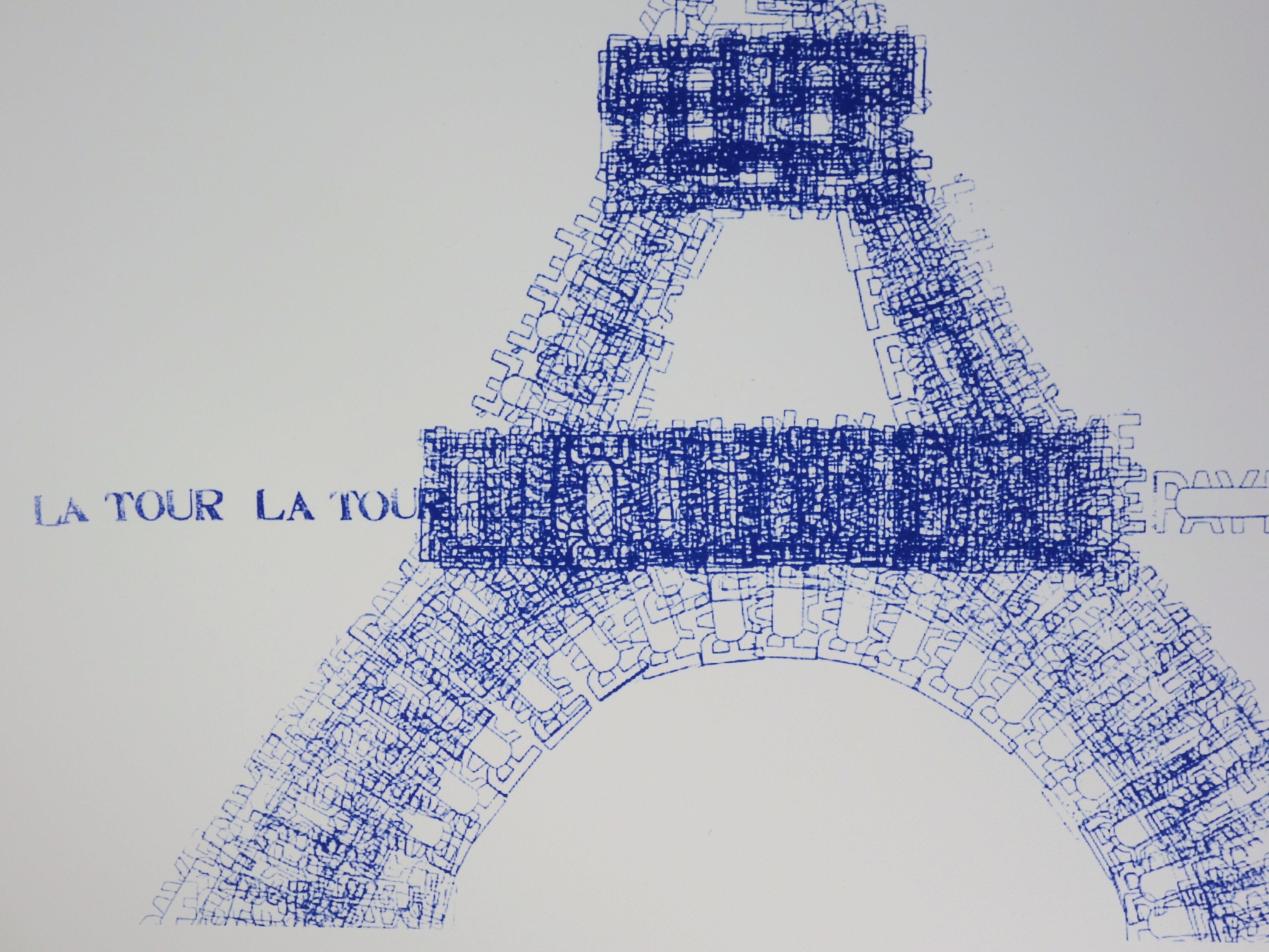 Cozette de CHARMOY (1939-)
Eiffel Tower In Payed Stamps

Screen Print
Handsigned in pencil
Limited to 50 copies and a few EA (here an EA proof)
On Arches vellum 88 x 60 cm (c. 35 x 24 inch)

Excellent condition