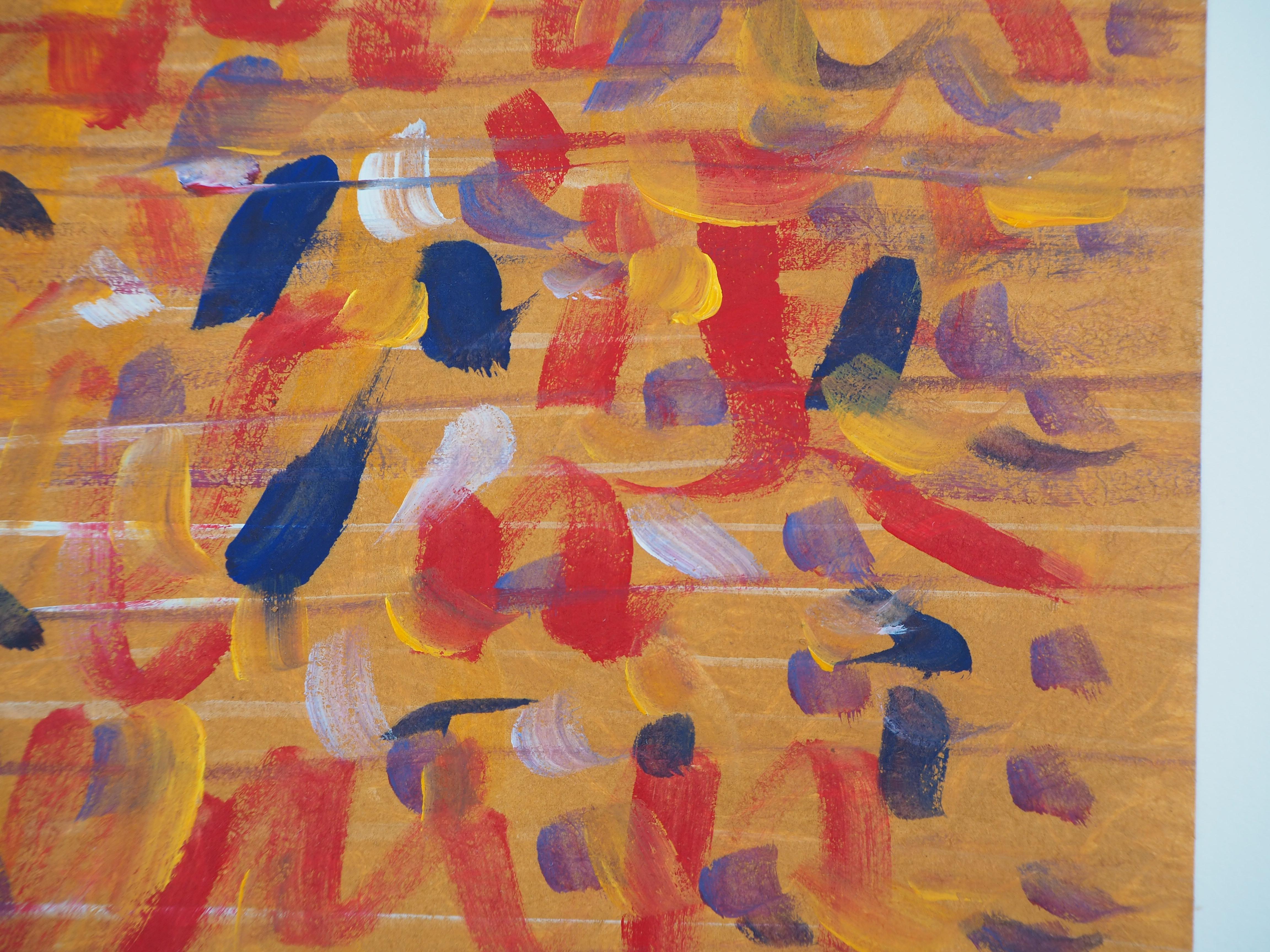 Ervin NEUHAUS
Composition bleu et rouge sur orange 

Aquarelle et tempera originales sur papier lourd
Signé en bas à droite
Authentifié avec le cachet de la vente aux enchères au dos
21 x 21 cm (environ 8 x 8 pouces)

Excellent état