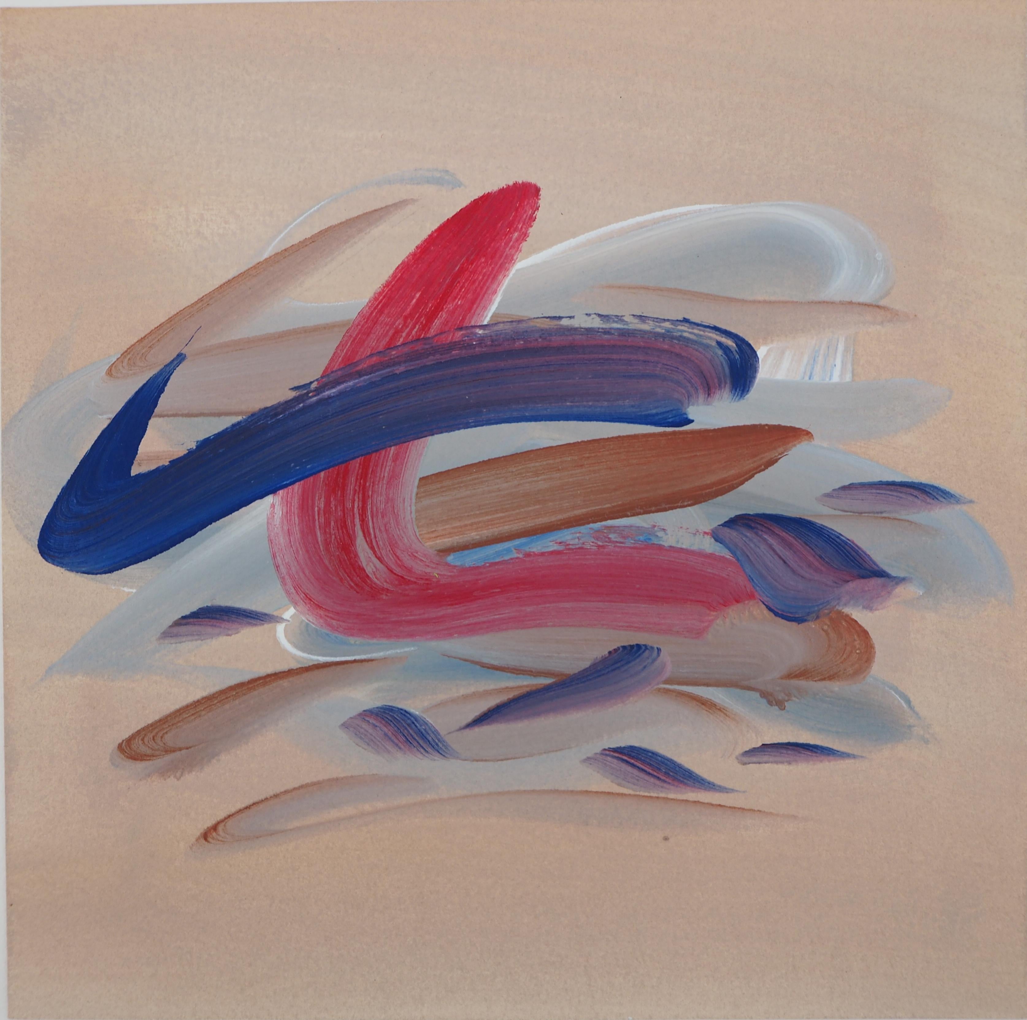 Ervin Neuhaus Abstract Drawing - Luminous Cloud - Original watercolor and tempera