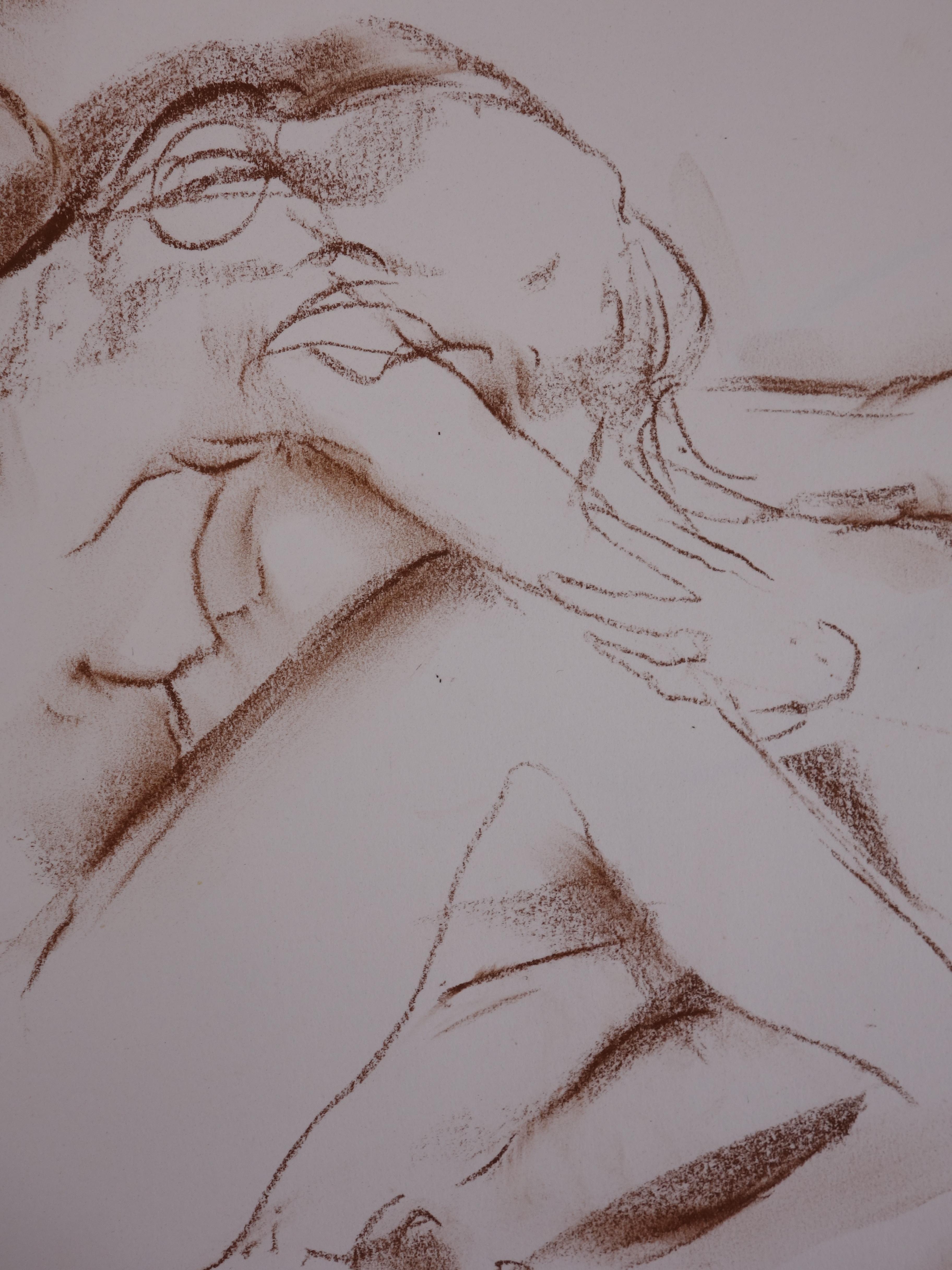 Four Studies of Nude - Original charcoals drawing - Modern Art by Gaston Coppens