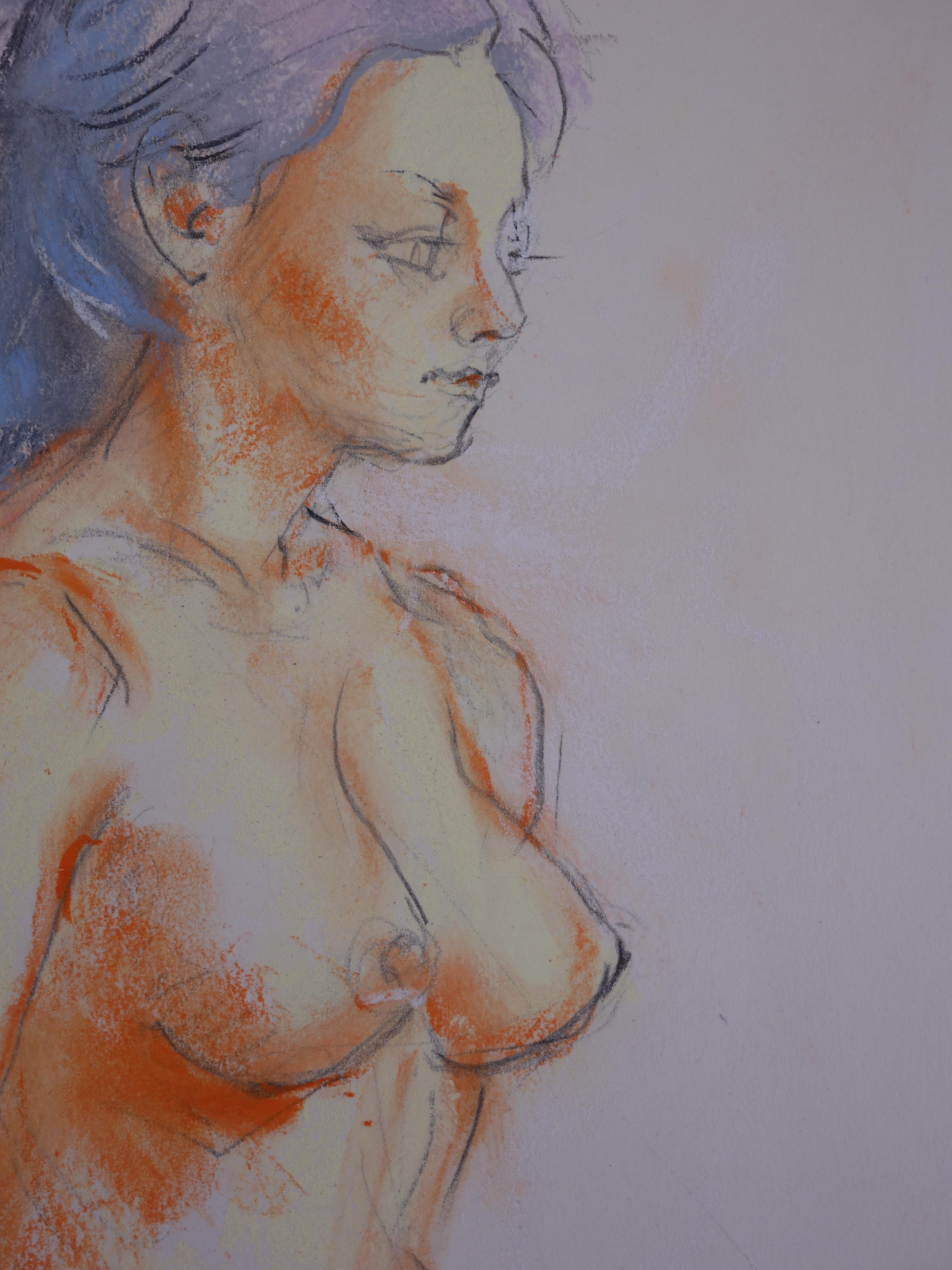 Dreaming Nude - Original charcoals drawing 2