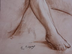 Lovers, Tenderness - Original charcoals drawing