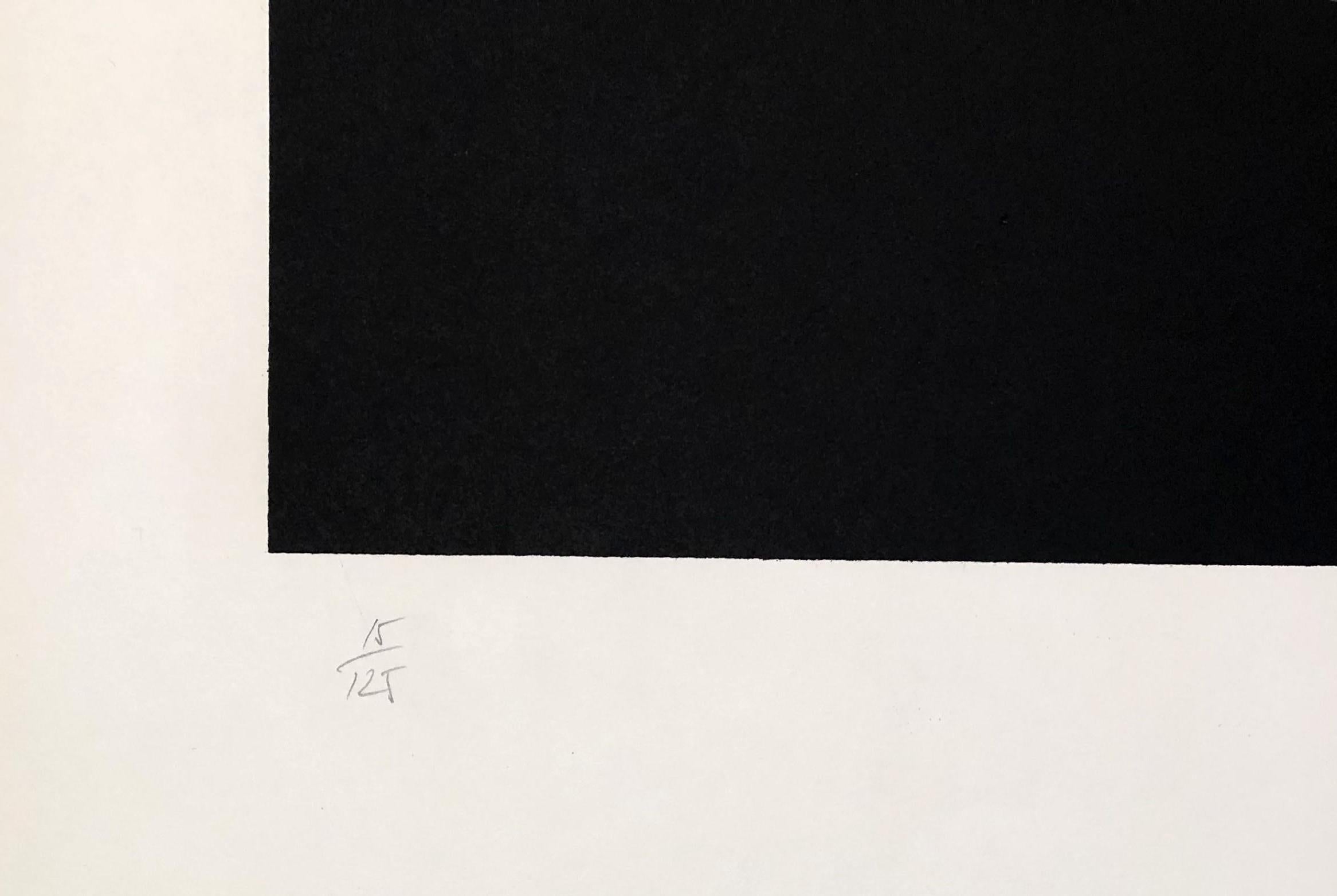 Geometric Composition I - Original Lithograph Handsigned - 125 copies - Black Interior Print by Alain Le Yaouanc