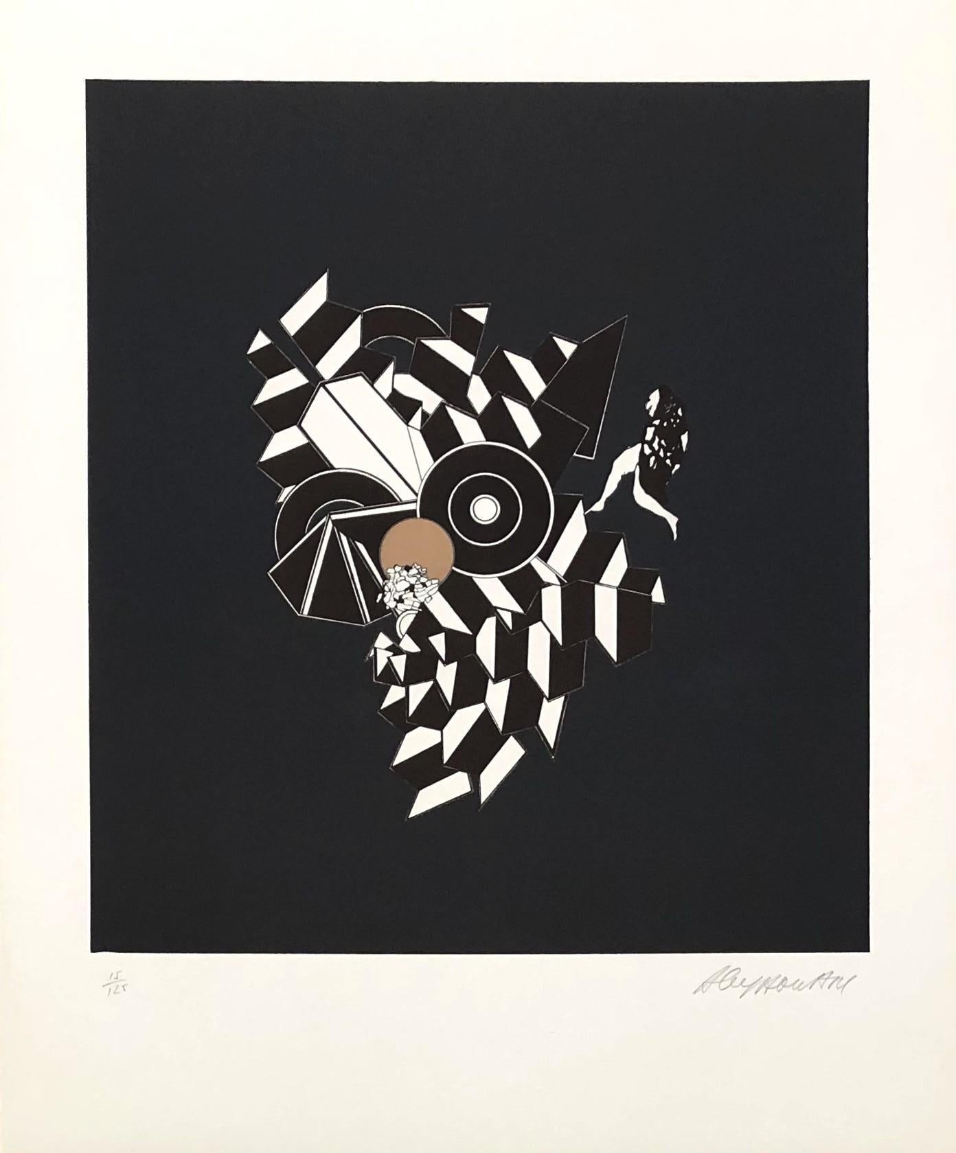 Alain Le Yaouanc Abstract Print - Geometric Composition II - Original Lithograph Handsigned - 125 copies