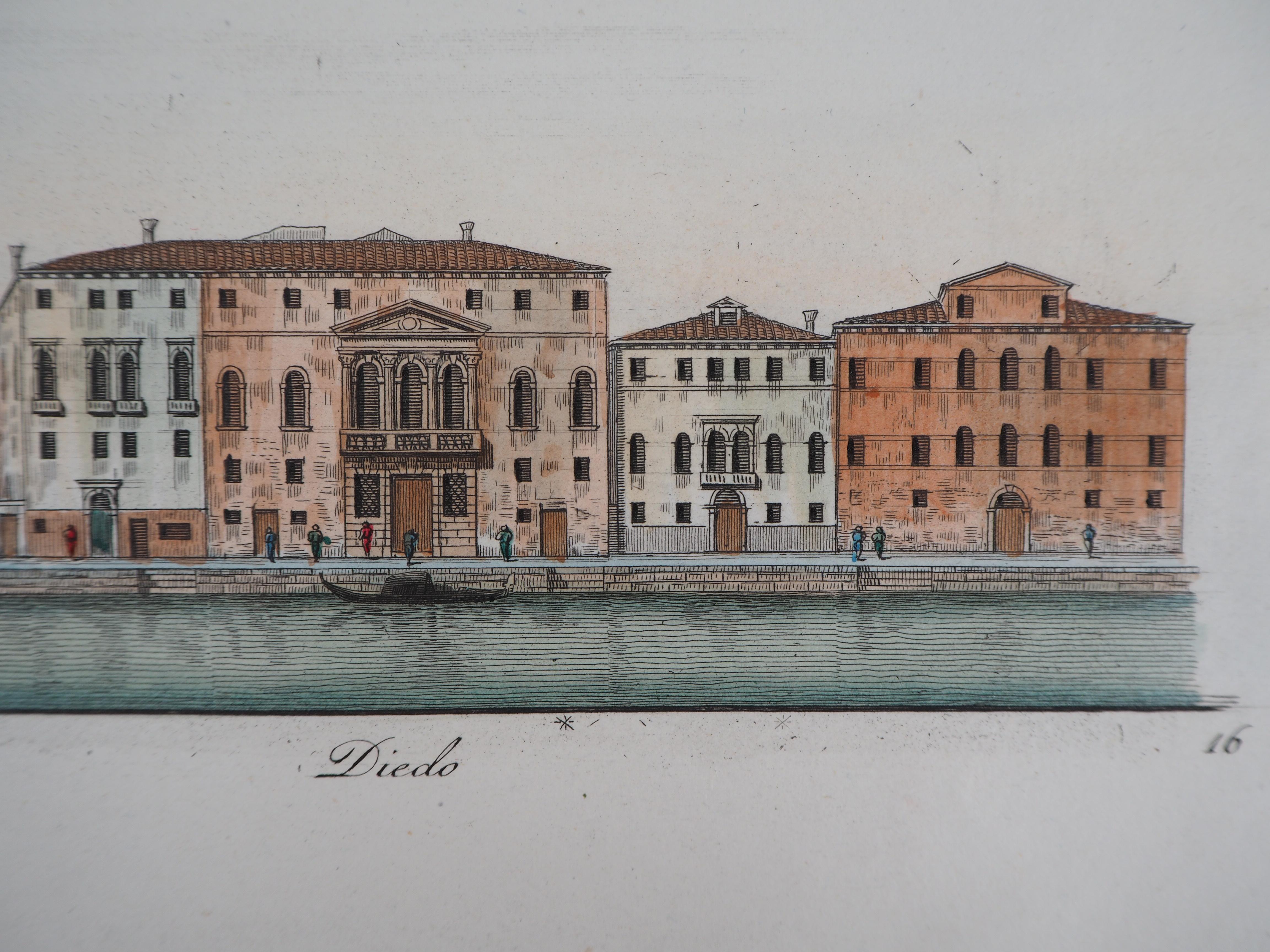 Dionisio MORETTI 
Venice, San Simeone Piccolo Church, 1831

Original etching 
Finely enhanced by hand with watercolor
On vellum  26 x 41 cm (c. 10.2 x 16 inch)

Very good condition, slight foxings on the edges (see pictures)