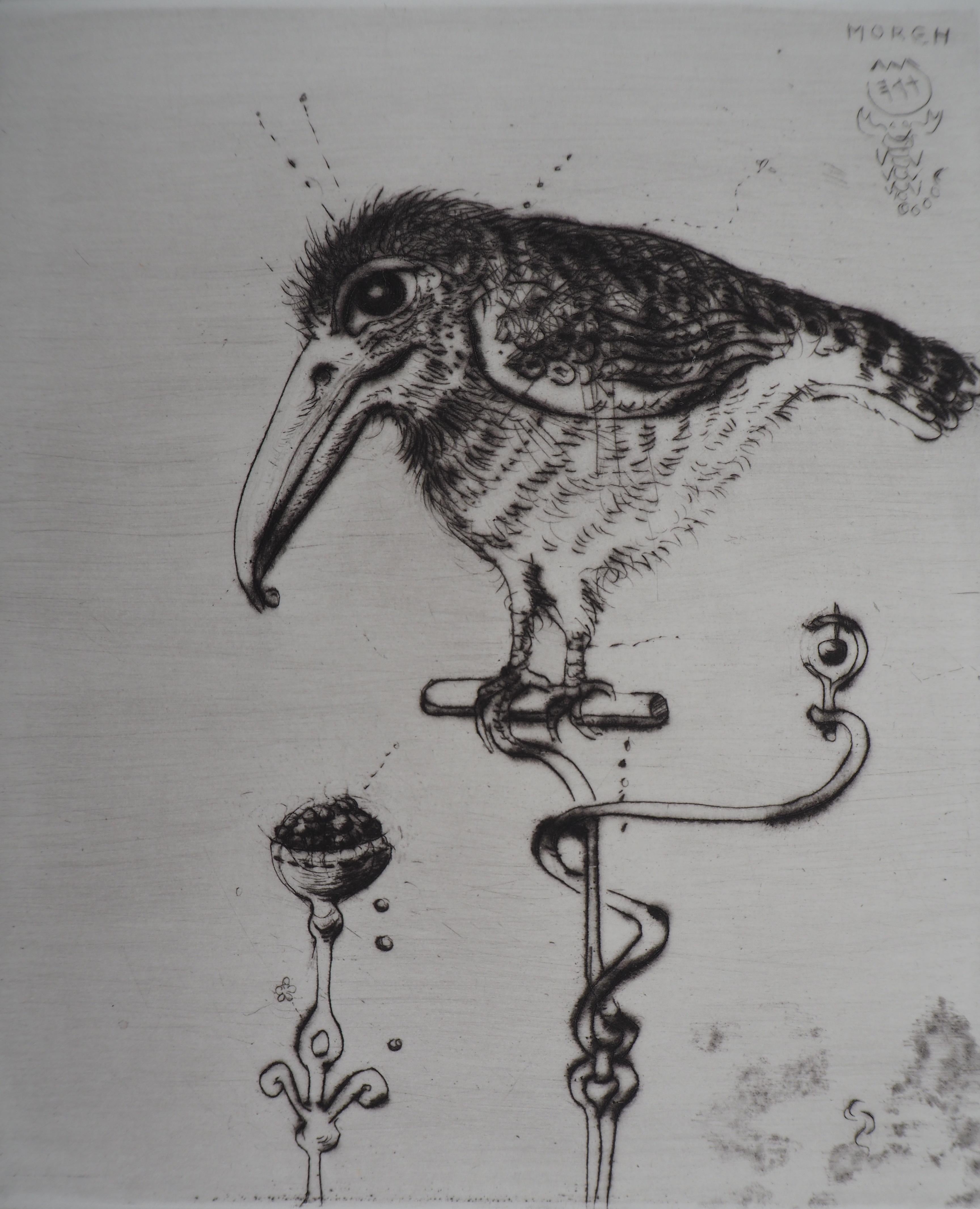 The Little Bird - Etching, Ltd 75 copies - Modern Print by Mordecai Moreh