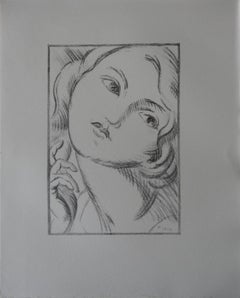 Laure, modella con gli occhi alti - litografia su pietra, 1930