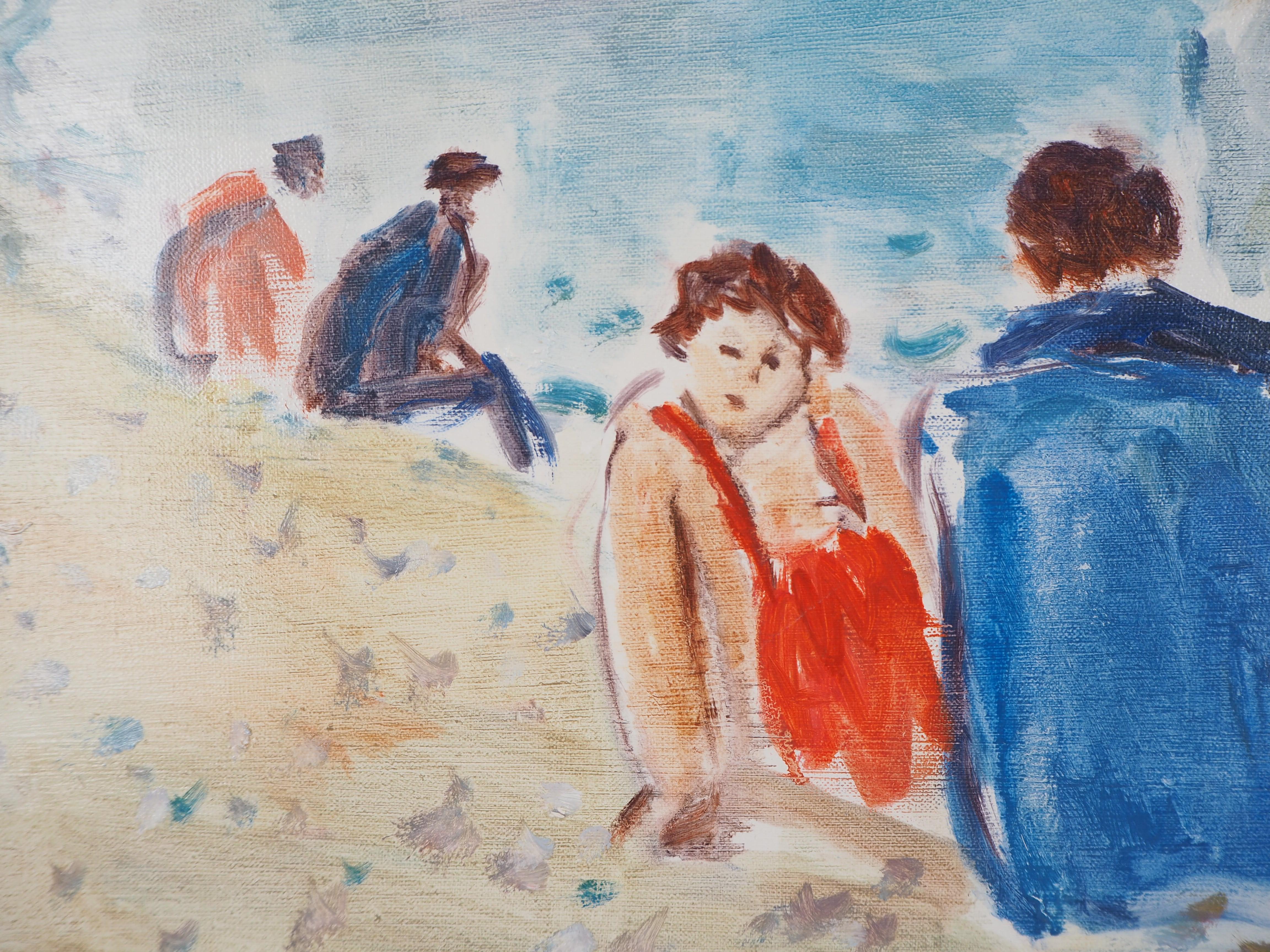 Normandie : Jour de soleil à Dieppe - Huile sur toile originale,  Signé par Hansigned en vente 2
