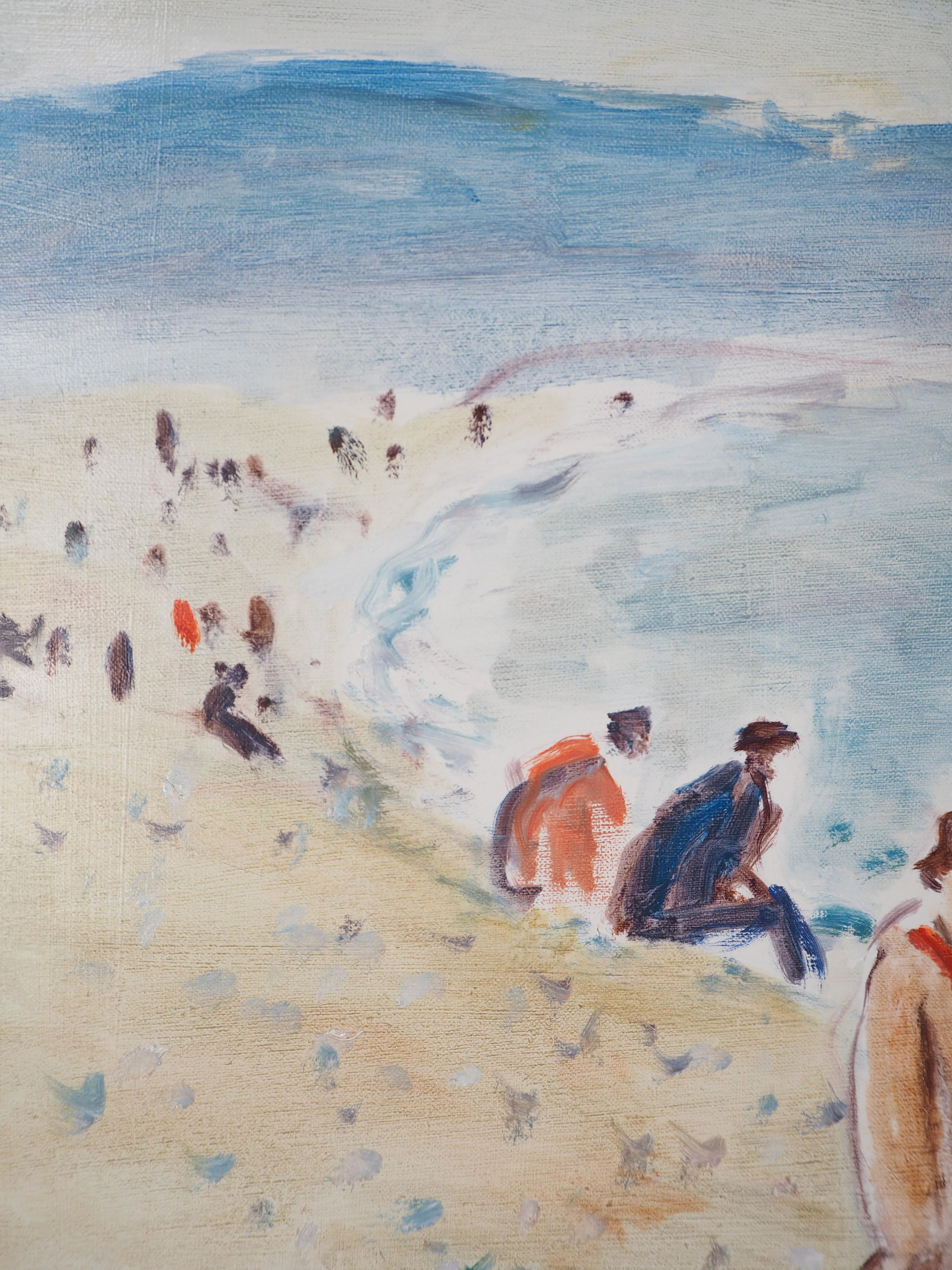 Normandie : Jour de soleil à Dieppe - Huile sur toile originale,  Signé par Hansigned en vente 3