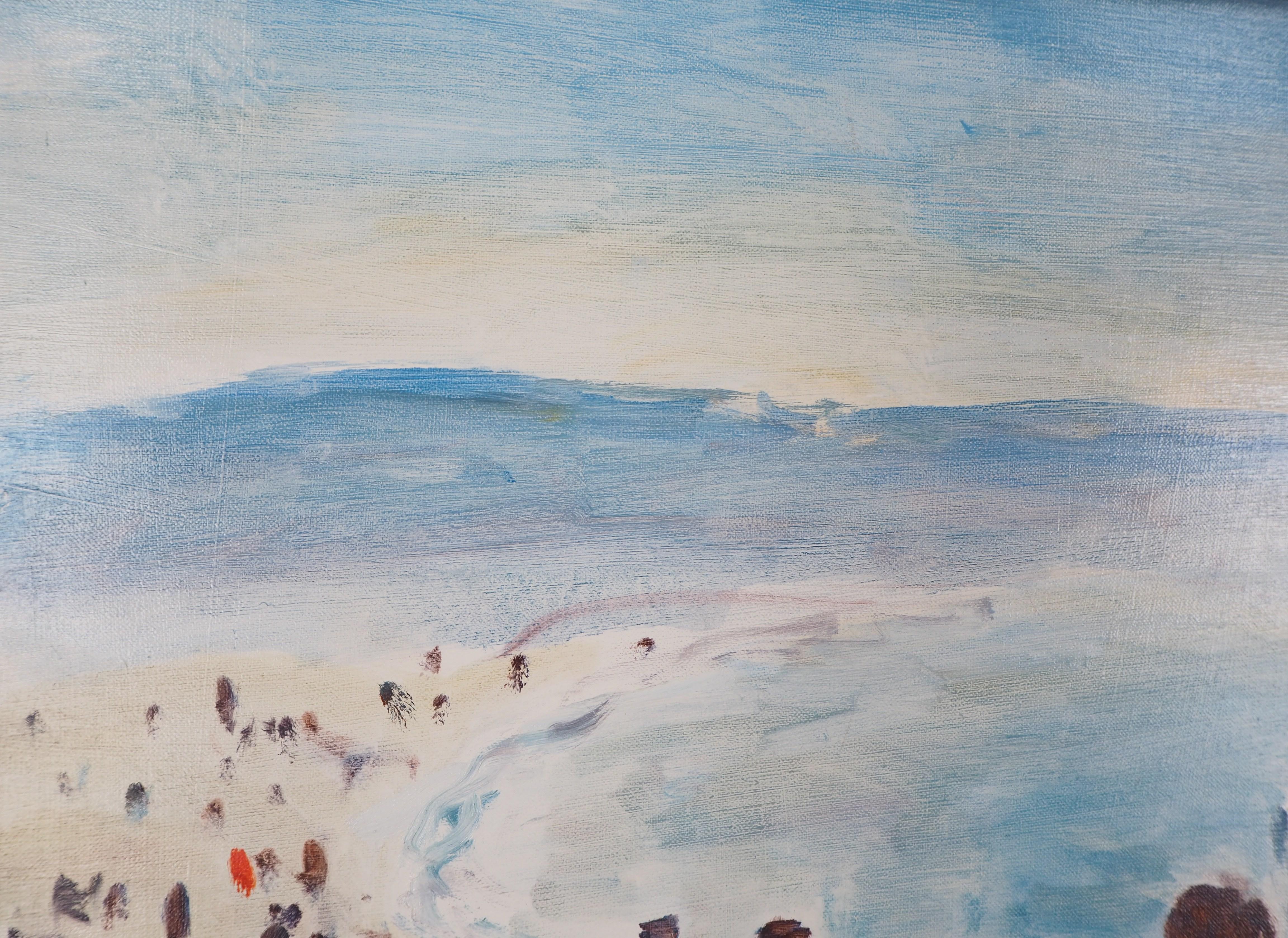 Normandie : Jour de soleil à Dieppe - Huile sur toile originale,  Signé par Hansigned en vente 5