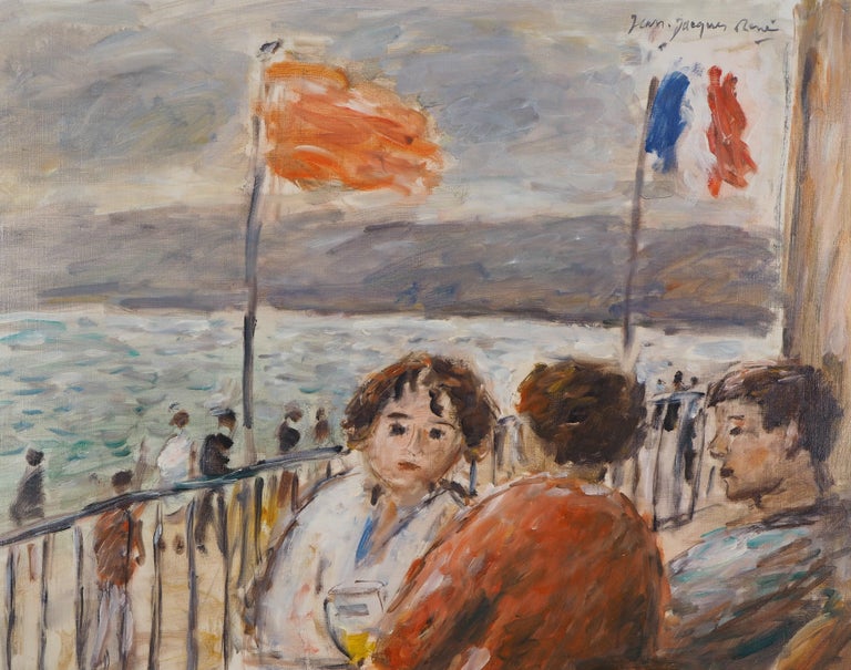 Jean Jacques Rene - In Front of Seine River - Oil On Canvas, Hansigned ...