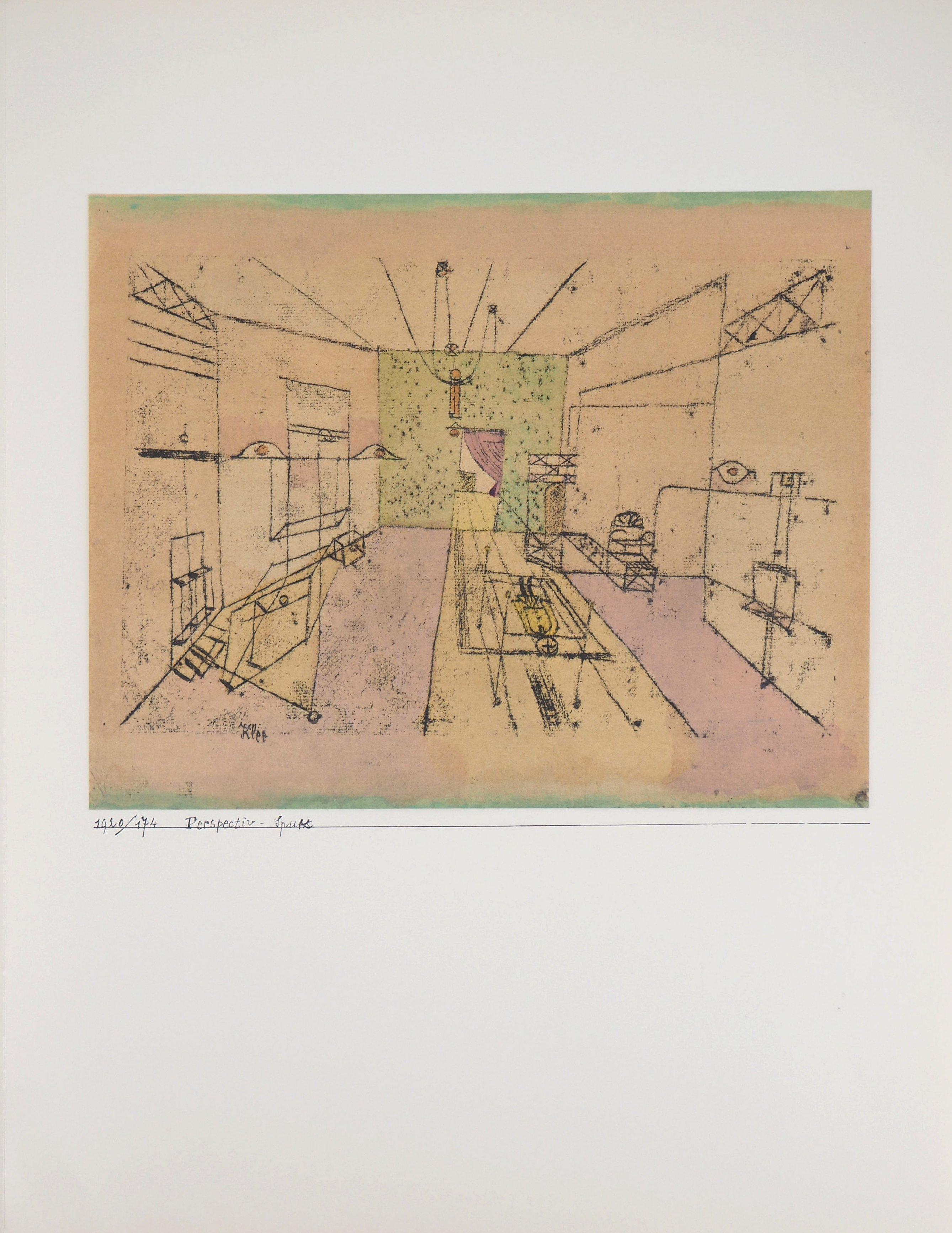(after) Paul Klee Landscape Art - Room Perspective - Lithograph and Stencil