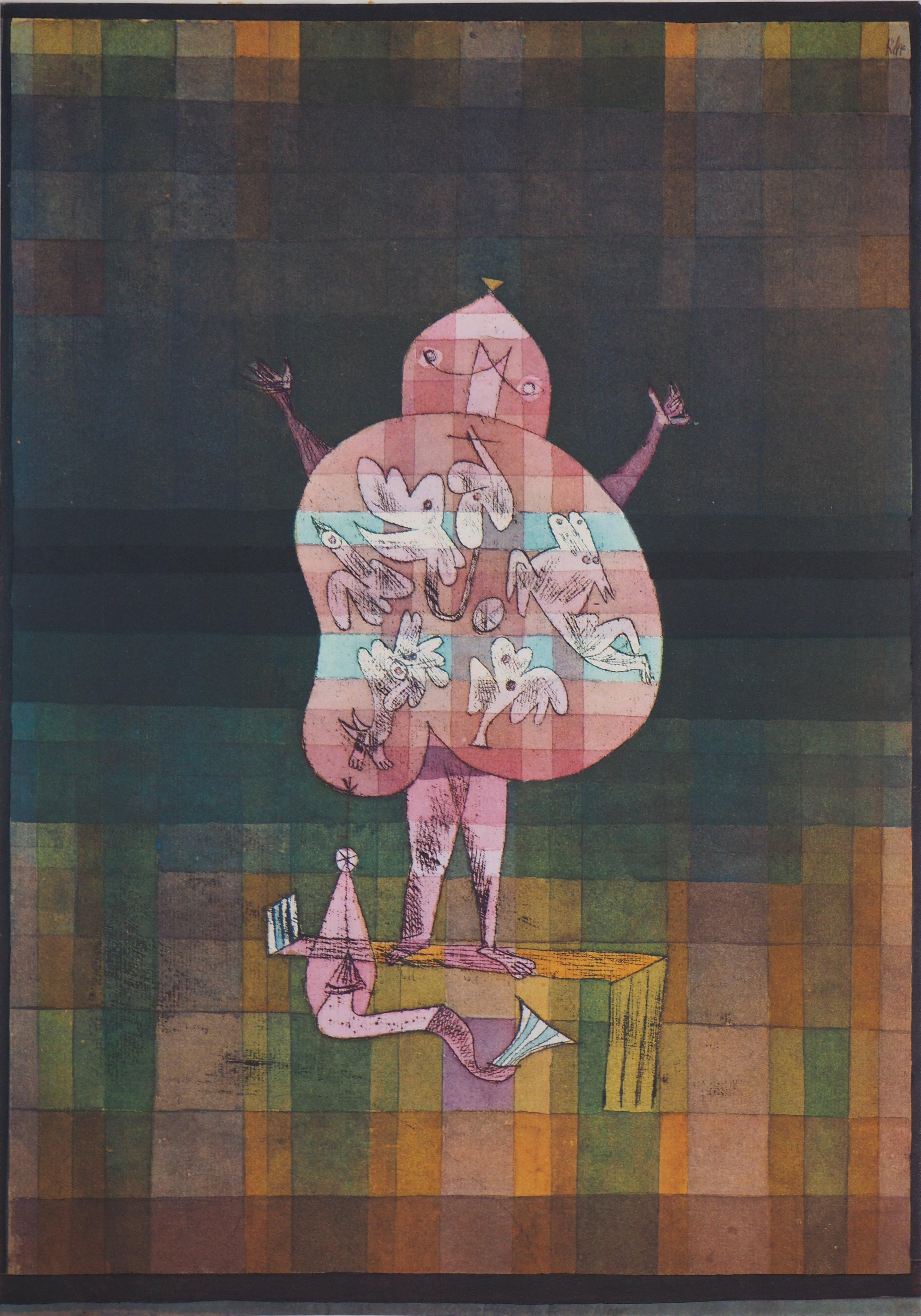 Landscape Art (after) Paul Klee - Ventriloquist Shouting in the Swamp - Lithographie et pochoir