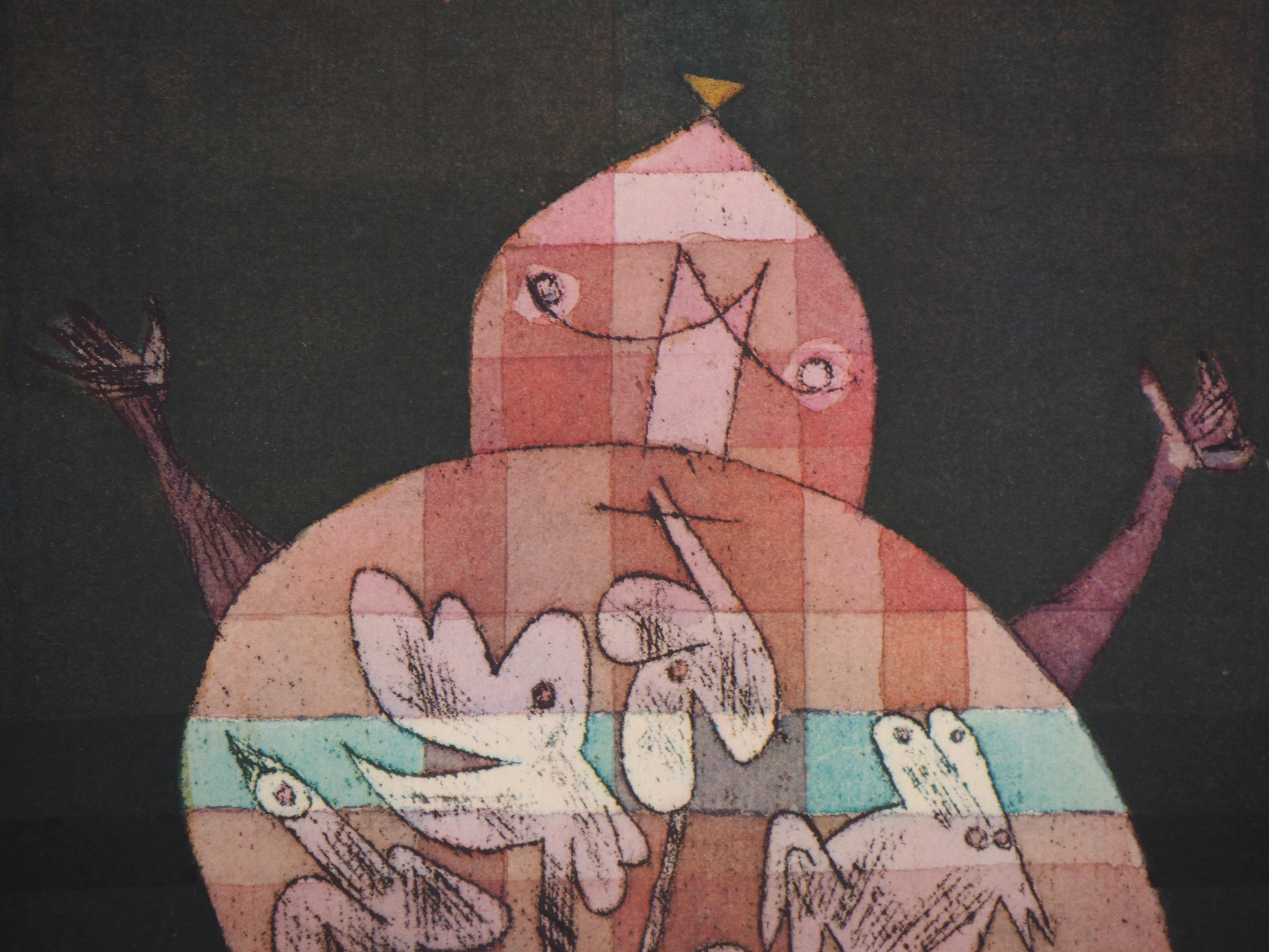 Ventriloquist Shouting in the Swamp - Lithographie et pochoir - Noir Landscape Art par (after) Paul Klee