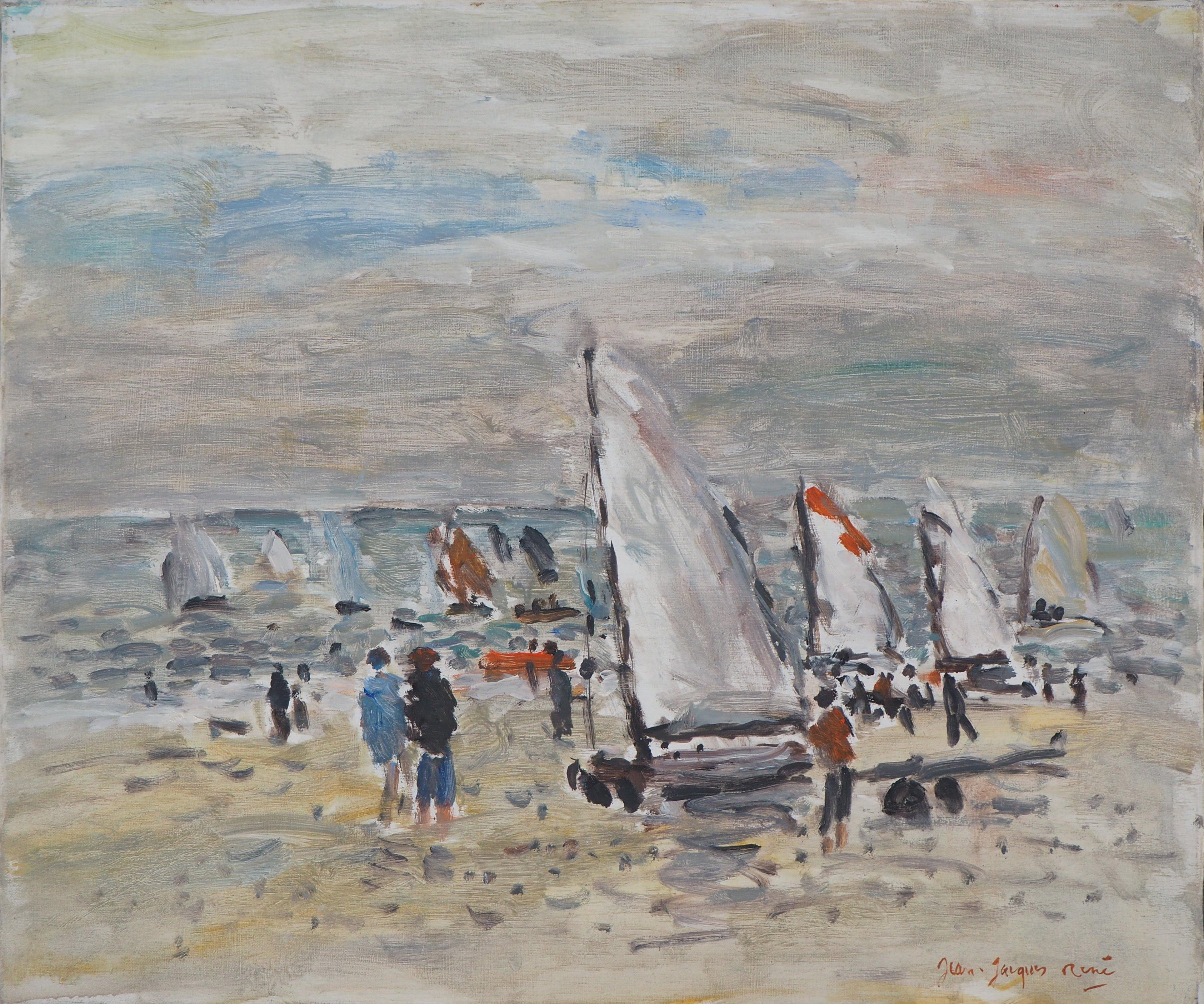 La Salida de los Veleros - Óleo Sobre Lienzo Hansigned