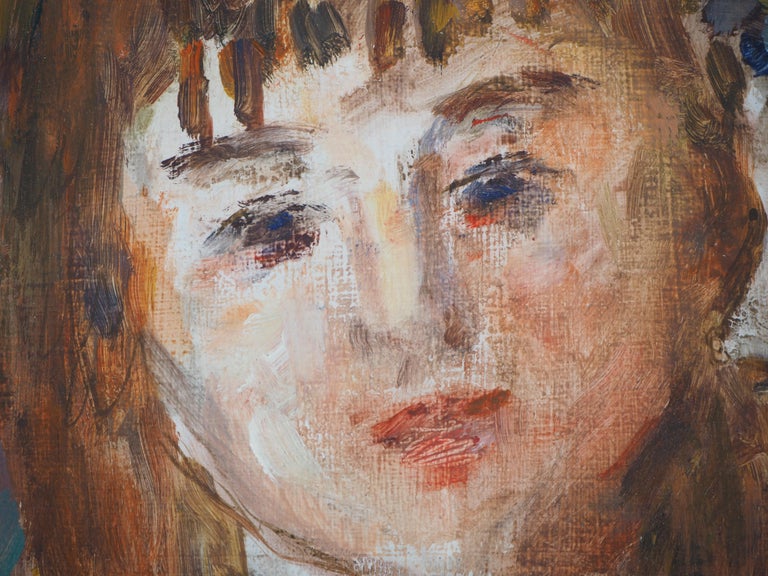 Jean Jacques Rene - At the Coffee Shop - Oil On Canvas Hansigned For ...